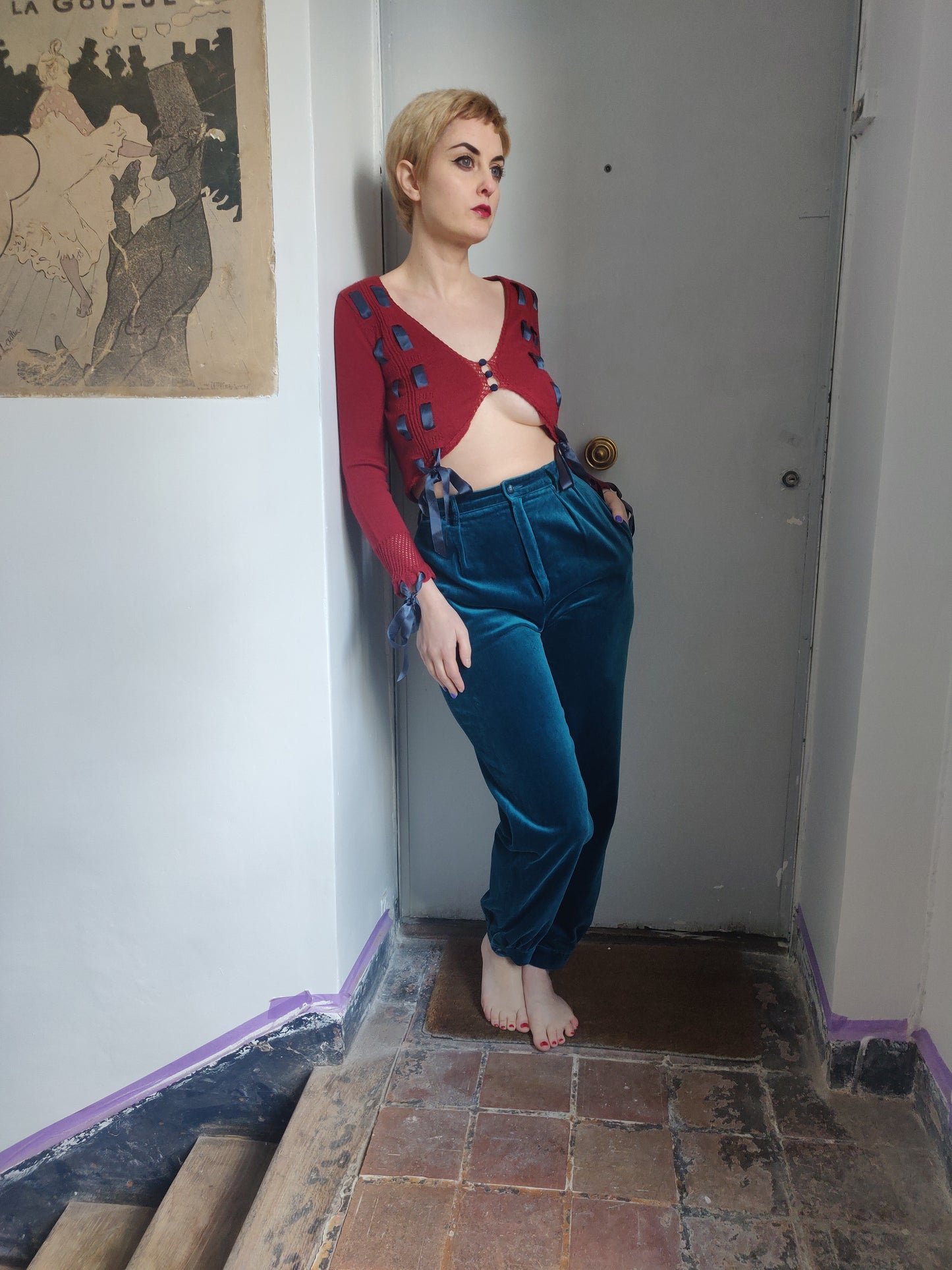 '90s Betsey Johnson Angora and Ribbons Cardigan