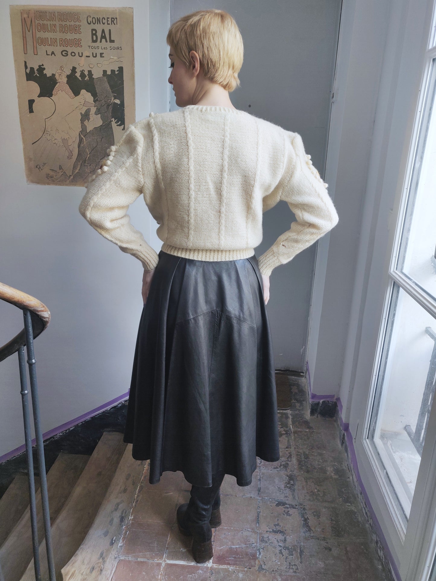 1980s Norma Kamali Folk Dolls Popcorn Sweater