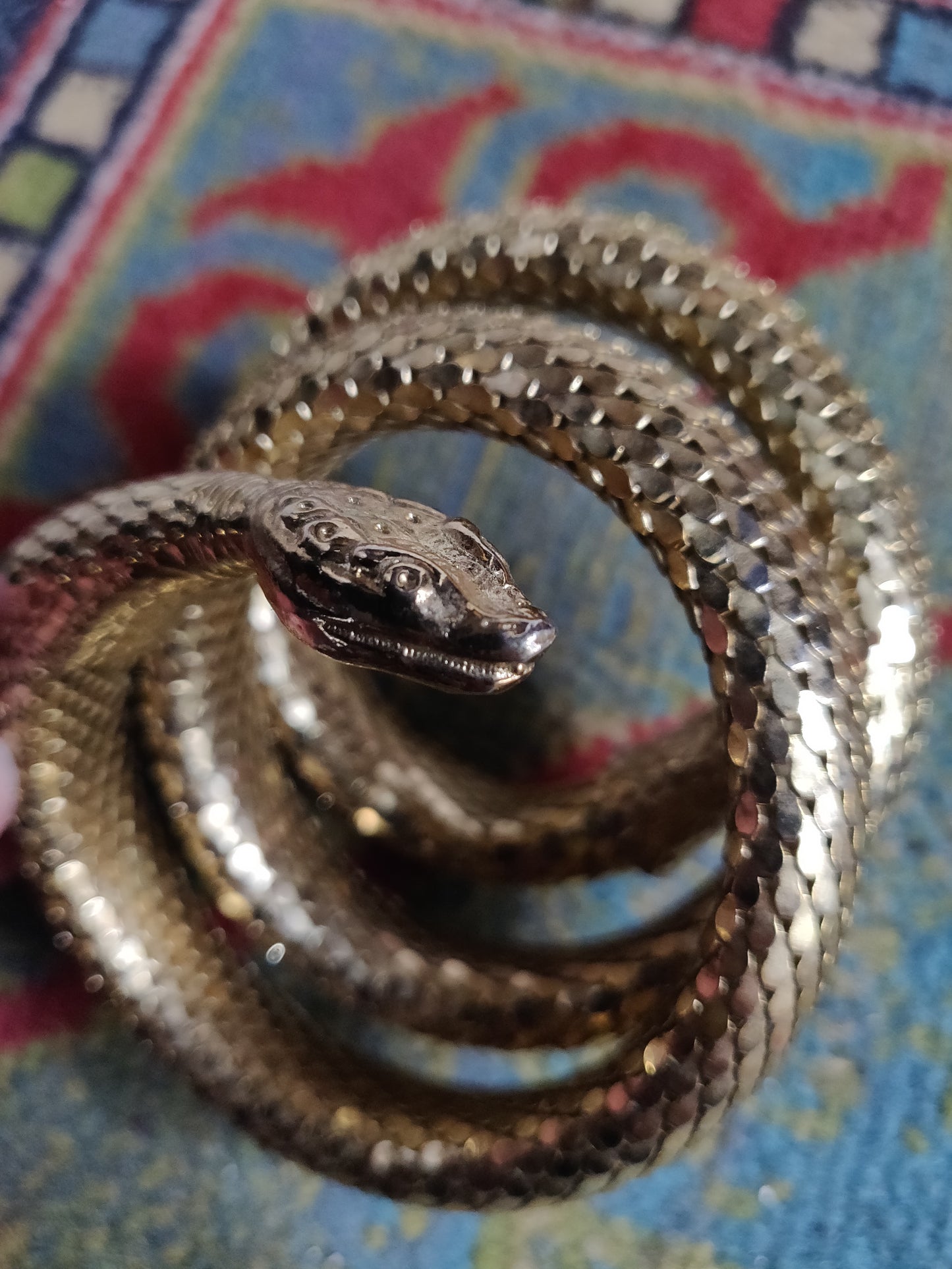 1960s Whiting & Davis Cleopatra Collection Triple Coil Mesh Bracelet