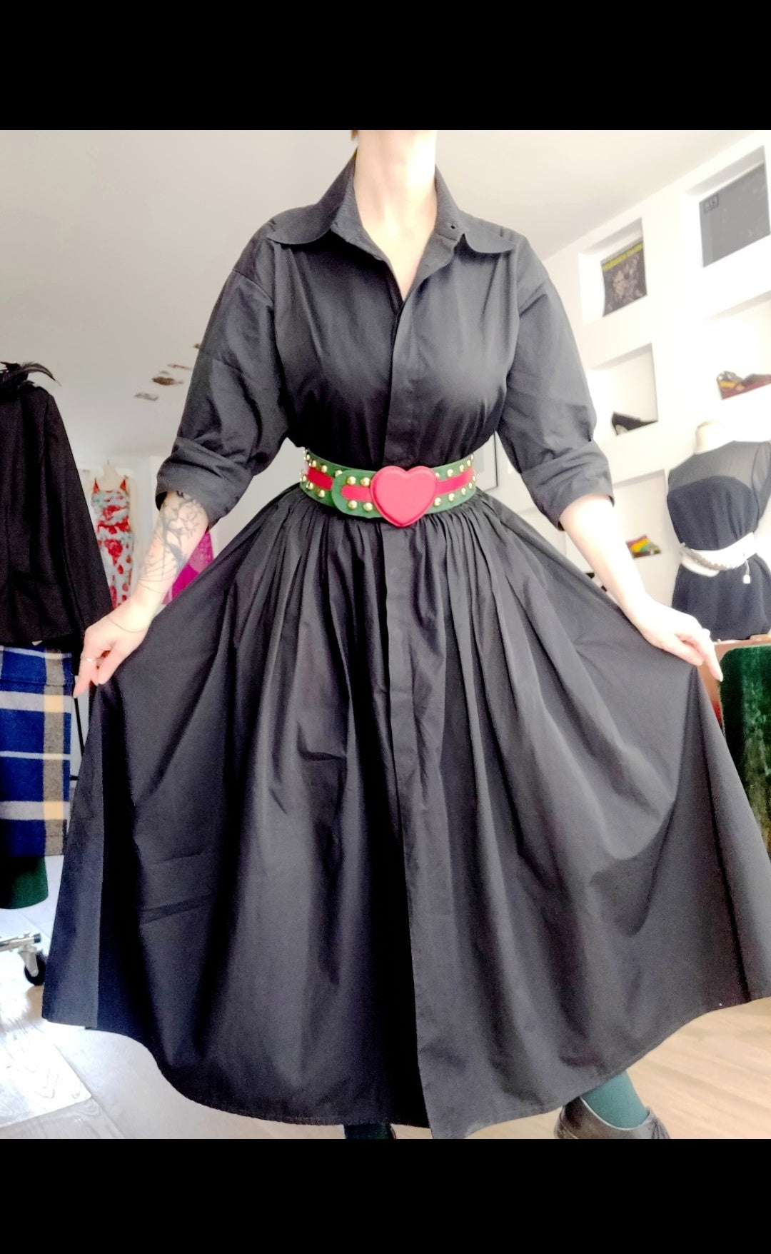 1990s Moschino Heart and Studs Belt