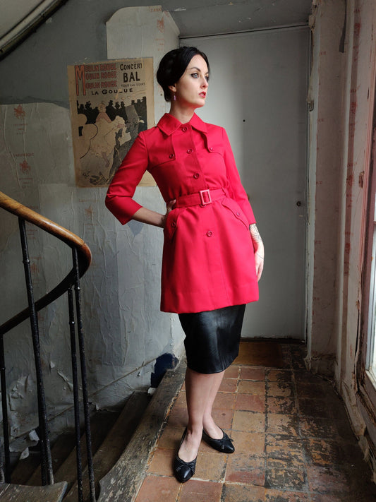1970s Blizzand Mini Trench Gabardine Rain Coat