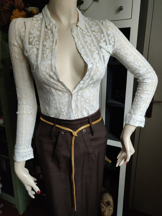 Rare 1960s Jean Cacharel Lace Blouse
