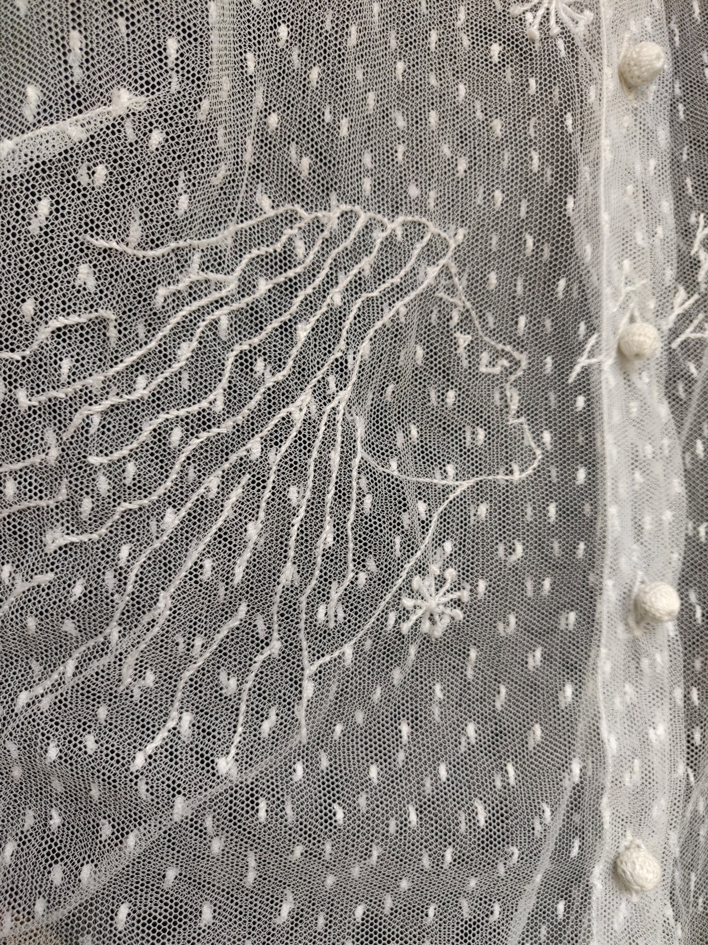 Magnificent Emmanuelle Khanh Blouse - Swiss Dots Lace - Embroidered Face