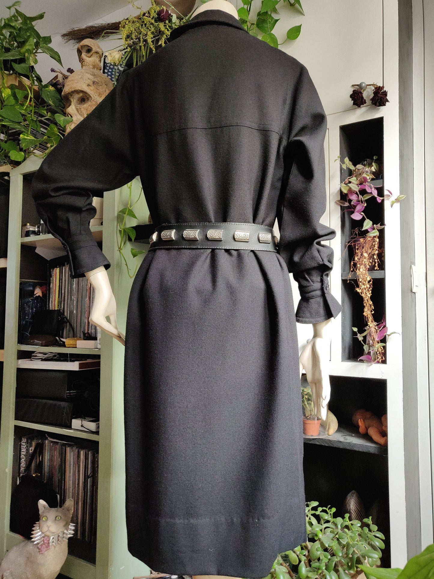 Silver Metal and Leather Snake Belt