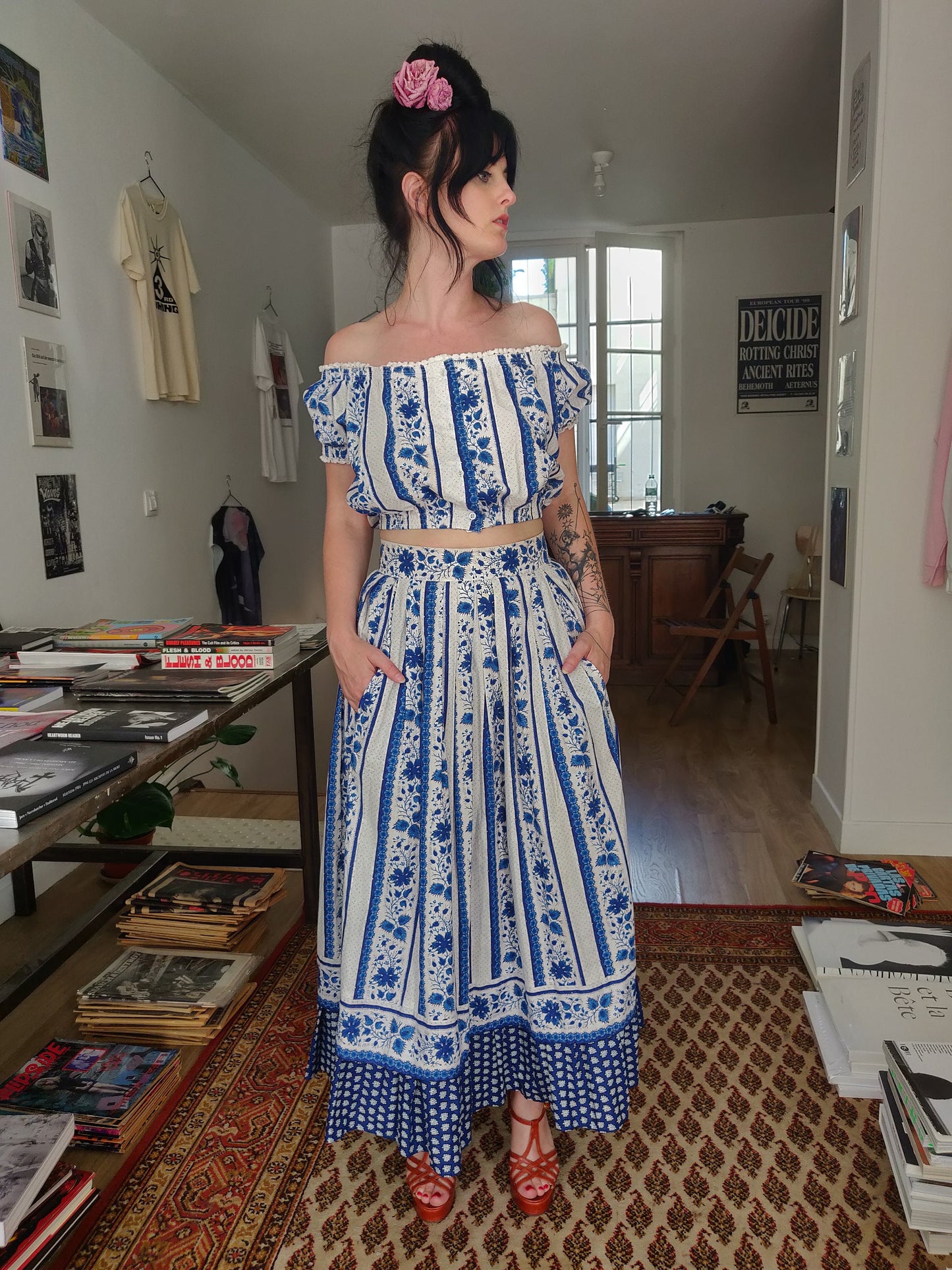 Rare Souleiado Set - Matching Top, Skirt and Stole