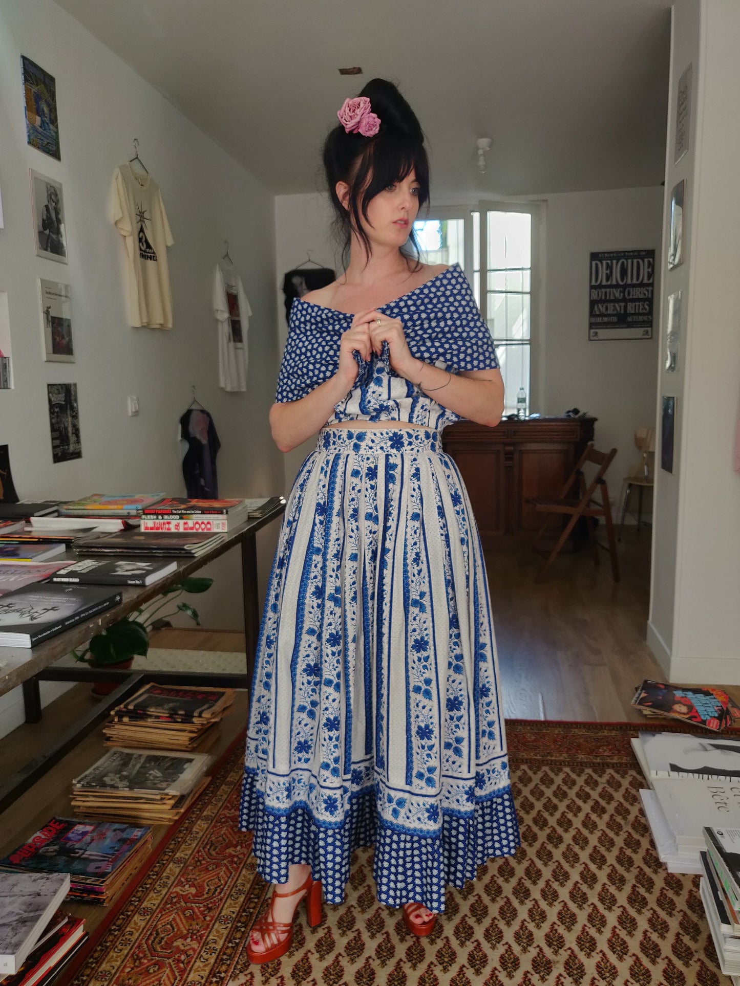 Rare Souleiado Set - Matching Top, Skirt and Stole