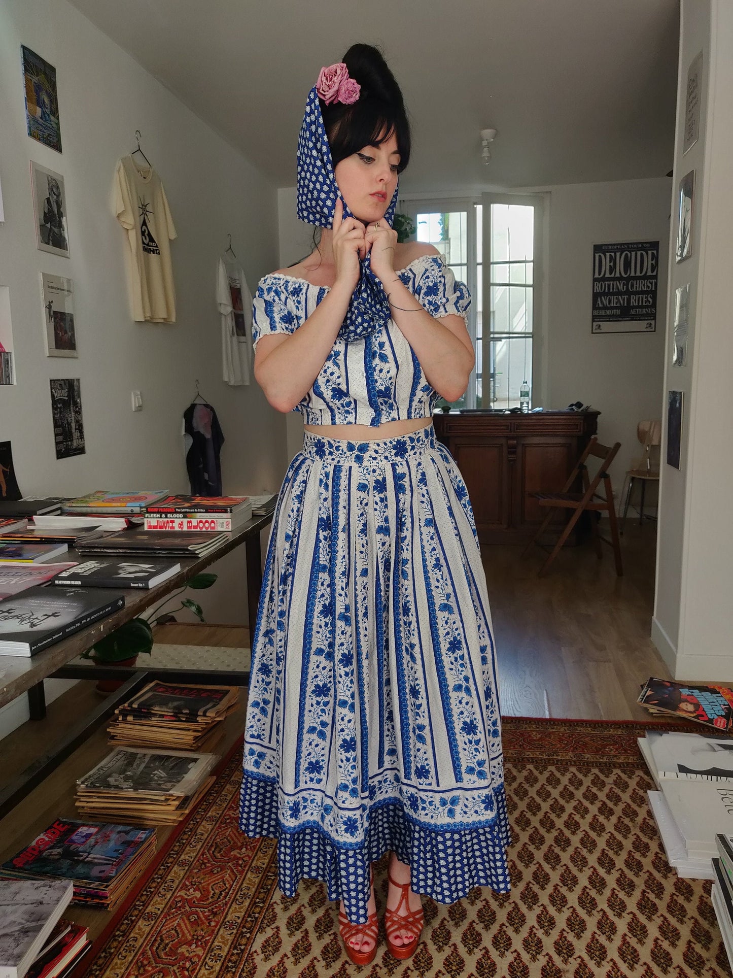 Rare Souleiado Set - Matching Top, Skirt and Stole