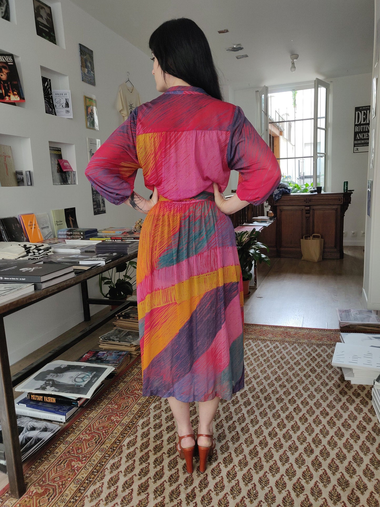 1970s Ted Lapidus Rainbow Dress - French Designer Piece