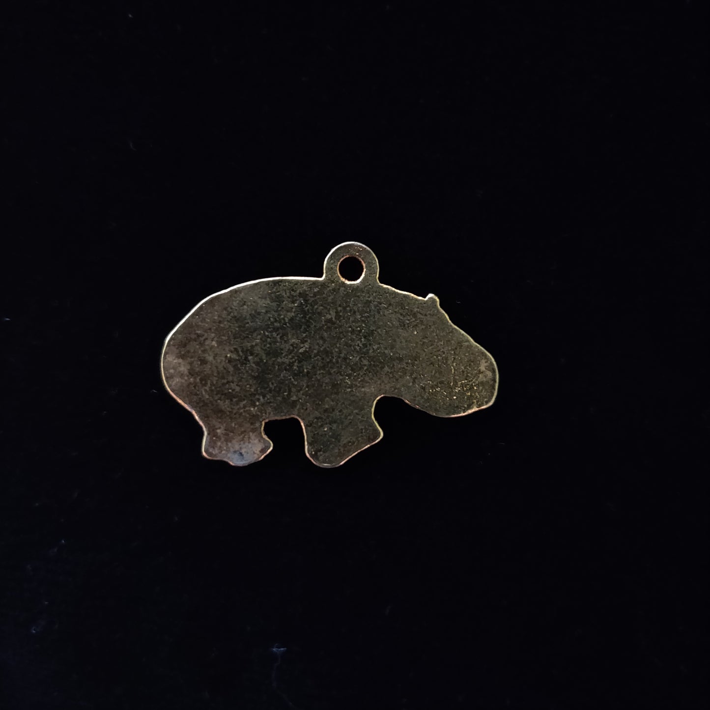 Adorable Gold-tone Hippopotamus Pendant