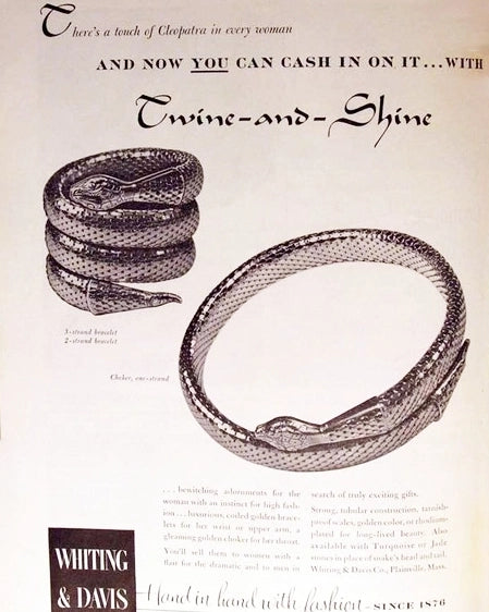 1960s Whiting & Davis Triple Coil Mesh Snake Bracelet