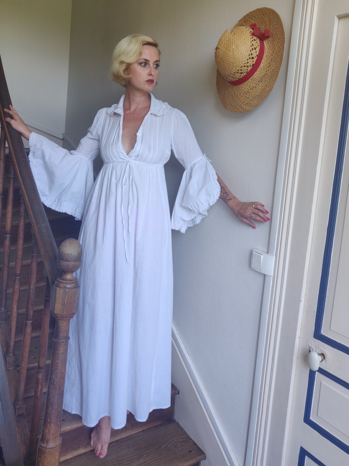 1970s Laura Ashley Night Dress - Dyers and Printers Label