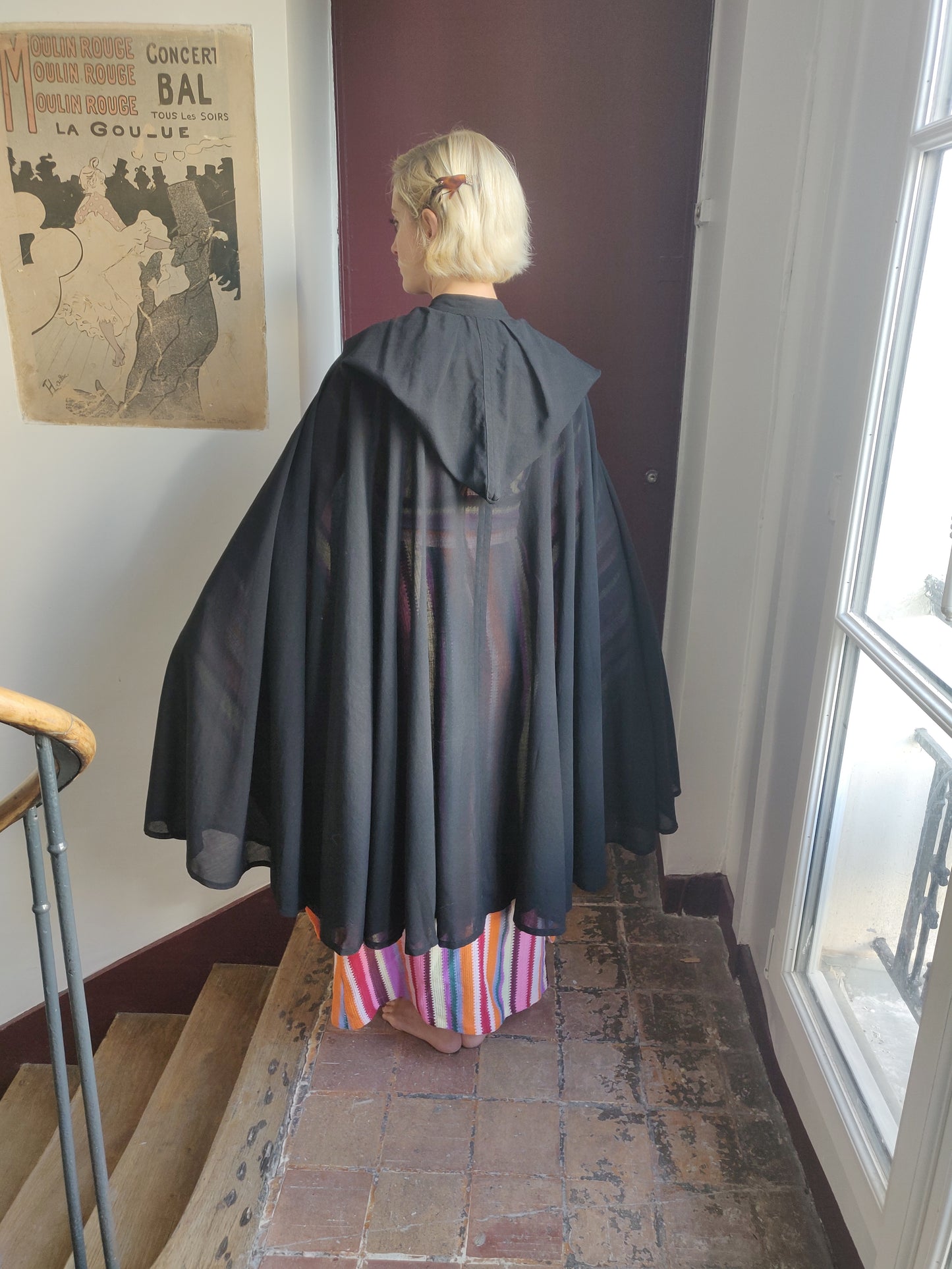 1970s Madame Grès Hooded Cape