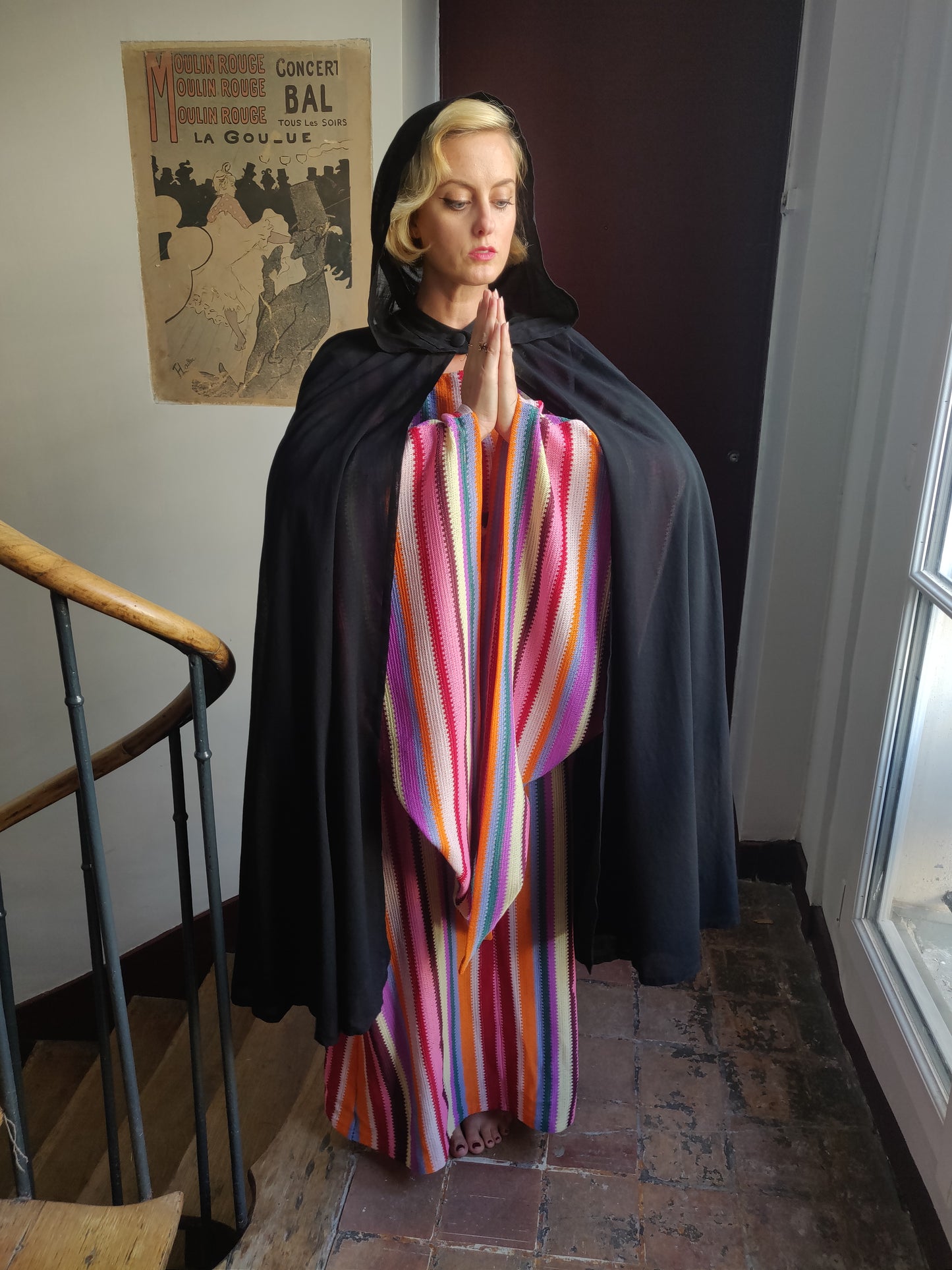 1970s Madame Grès Hooded Cape