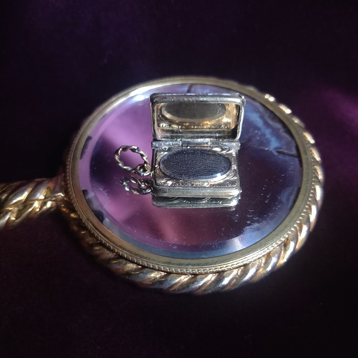 Victorian Book Locket with Woven Hair