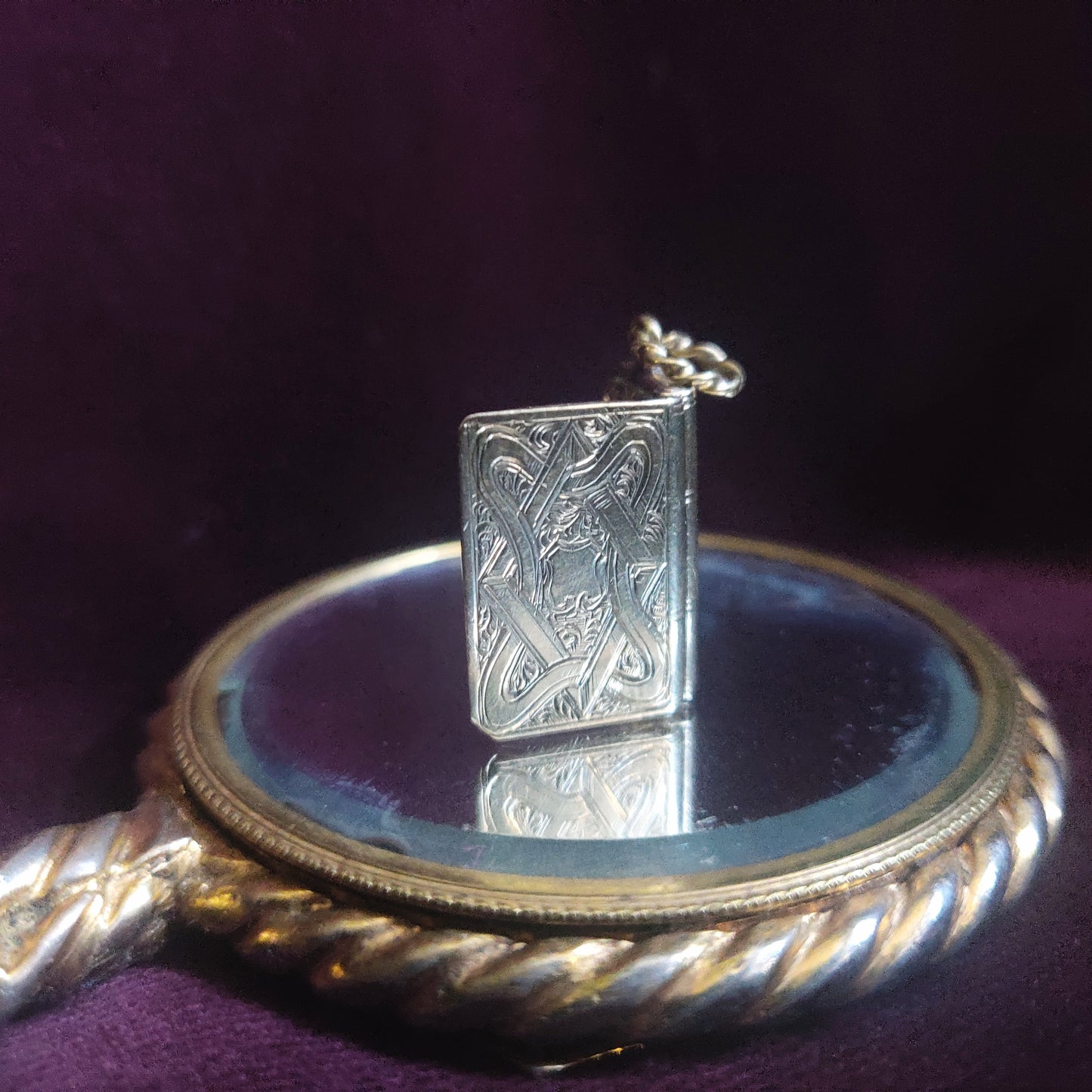 Victorian Book Locket with Woven Hair