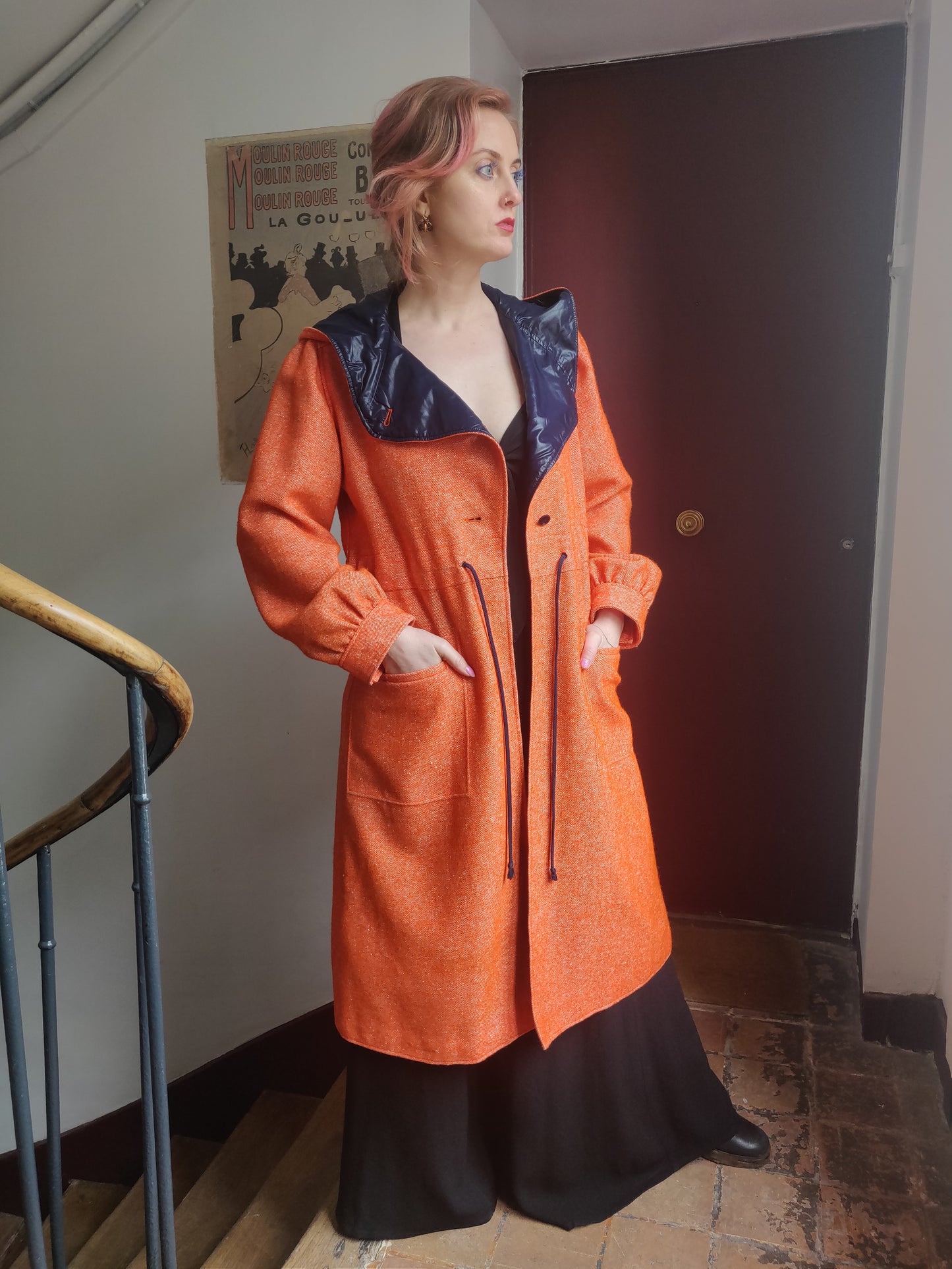 1970s Flecked Orange Courrèges Coat