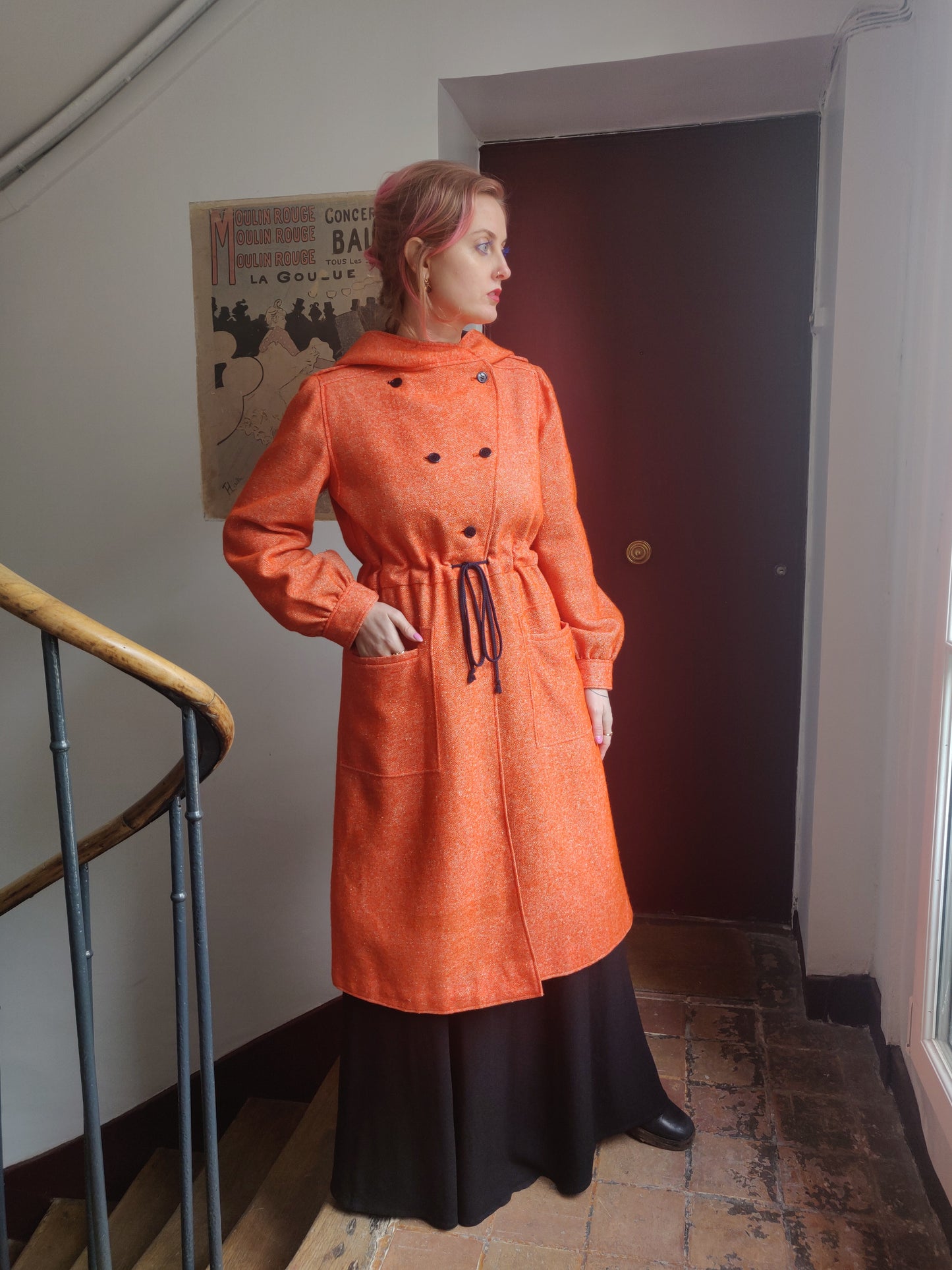 1970s Flecked Orange Courrèges Coat