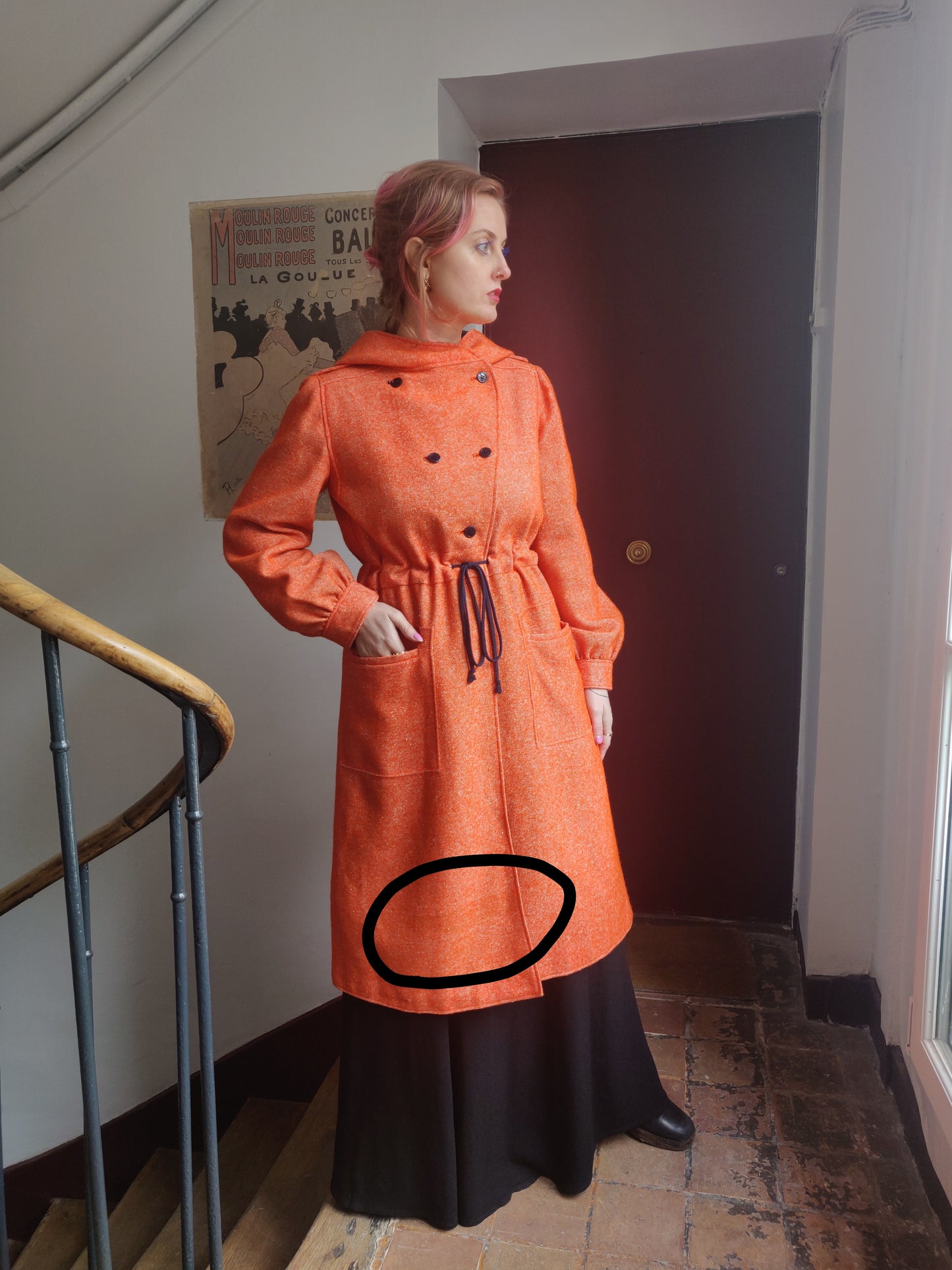 1970s Flecked Orange Courrèges Coat