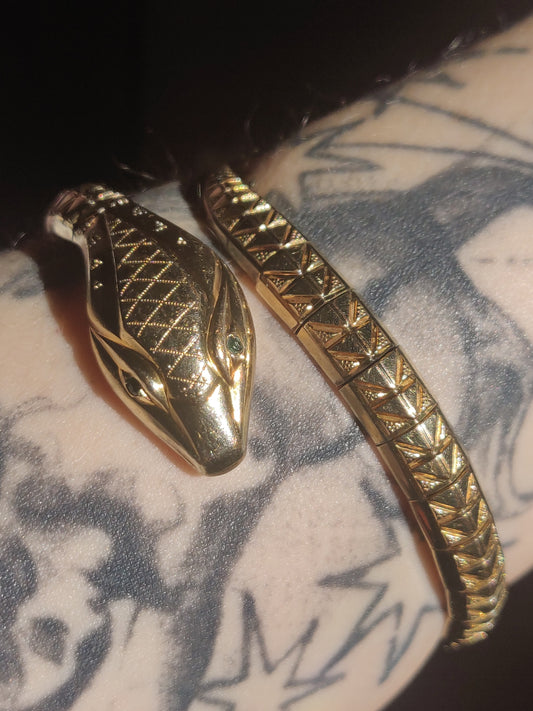 1930s Art Déco Rolled Gold Snake Bracelet