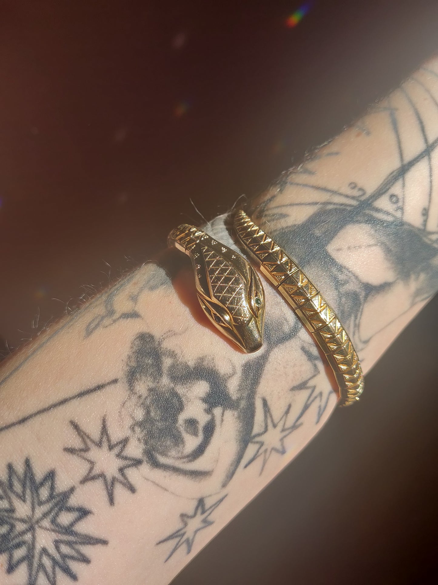 1930s Art Déco Rolled Gold Snake Bracelet