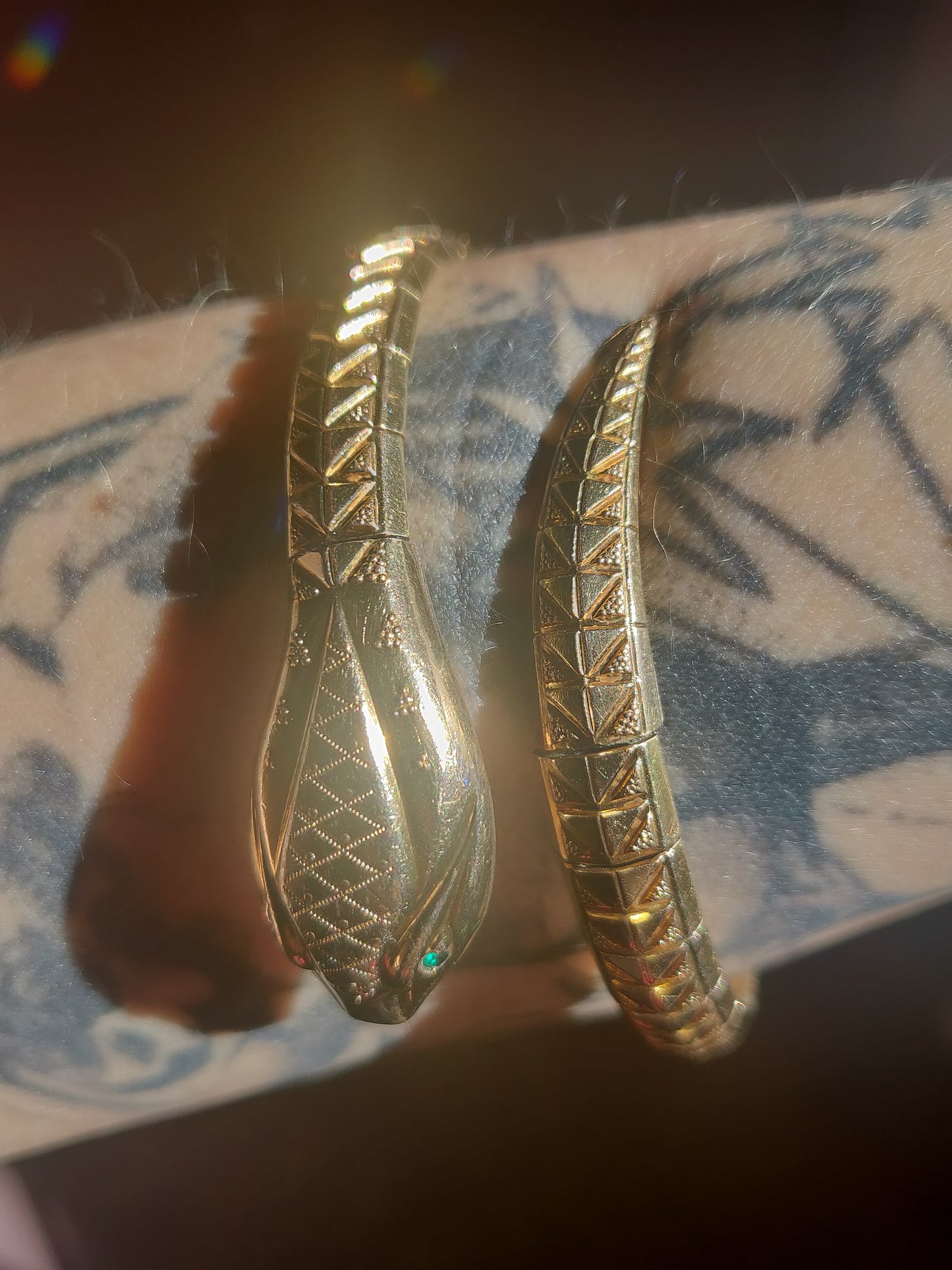 1930s Art Déco Rolled Gold Snake Bracelet