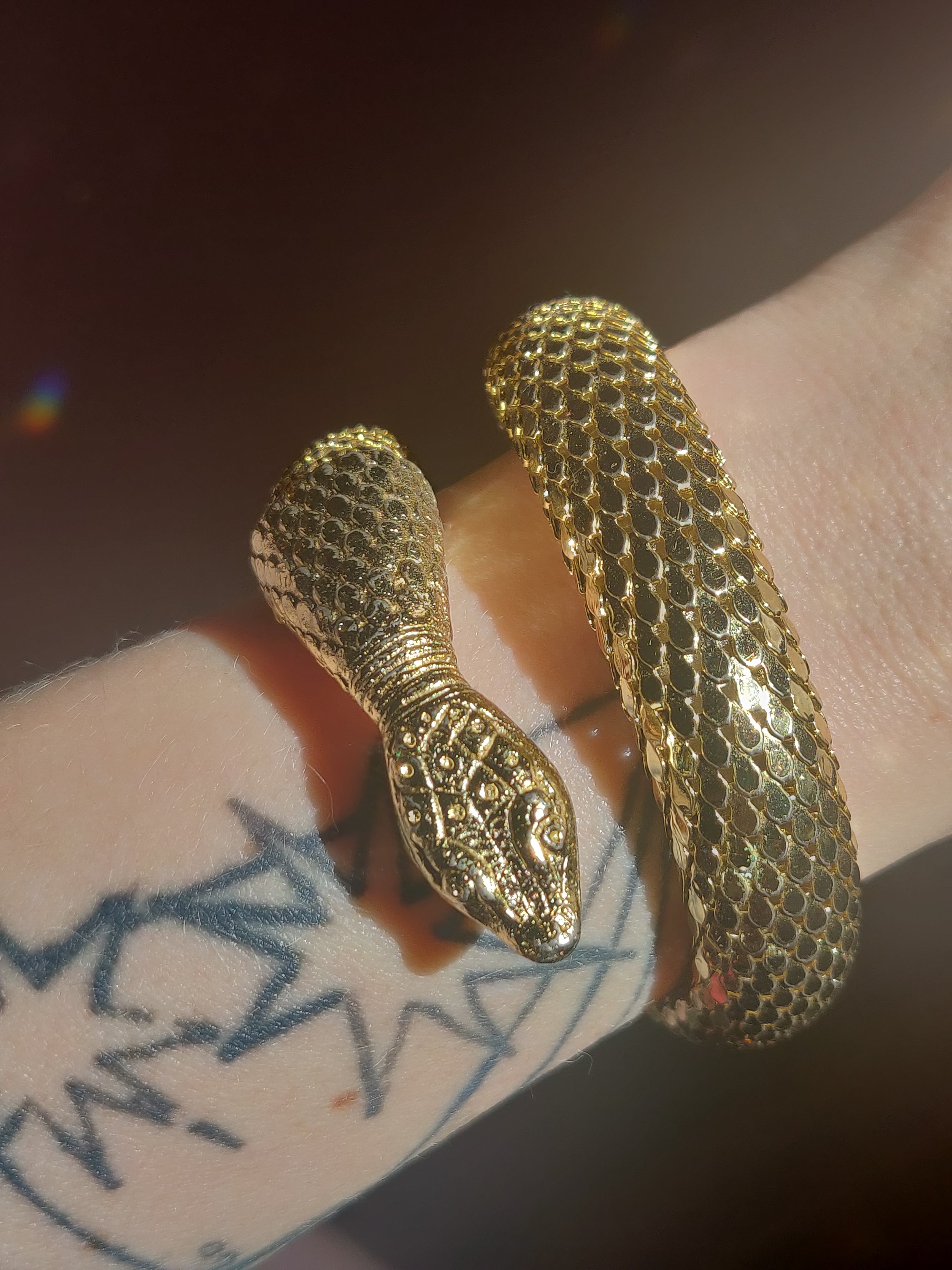 Vintage 1950’s Whiting and Davis coil snake purchases bracelet gold