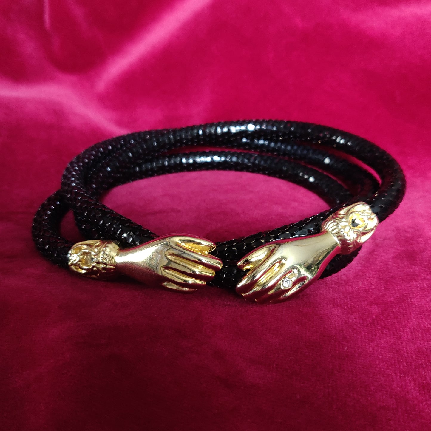 DL Auld Black and Gold Mesh Hands Belt