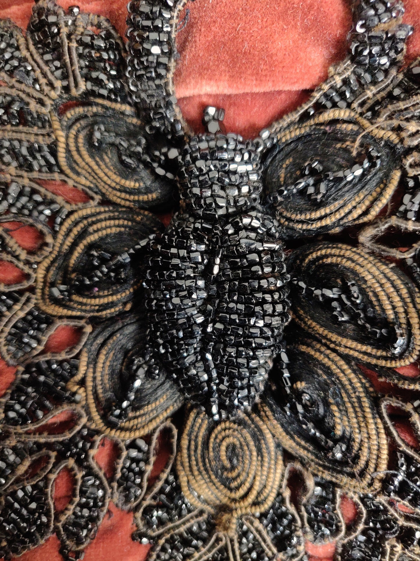 1880s Victorian French Jet Insect Appliqué