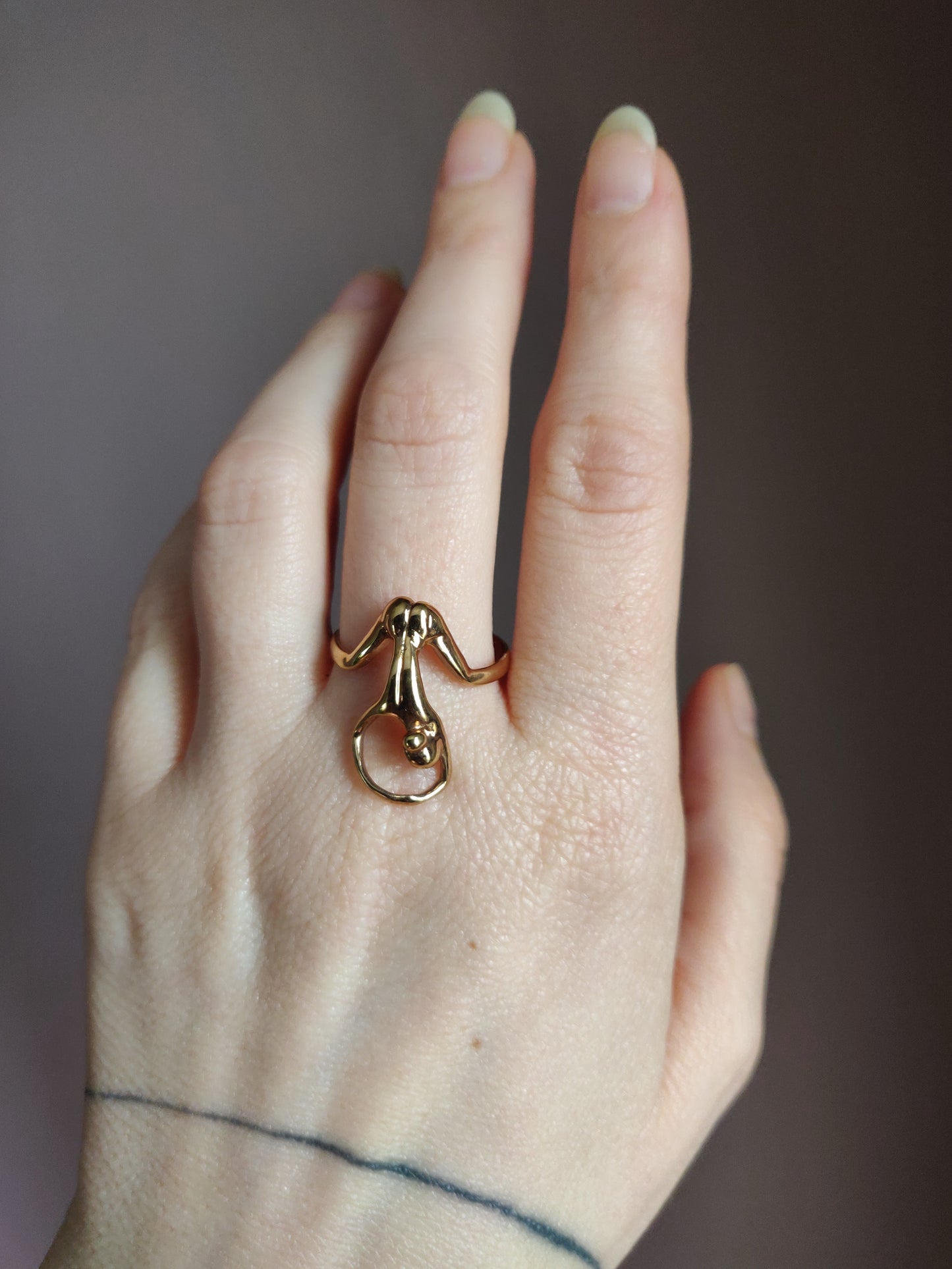 Graceful Nude Dancer Ring - Charles Jourdan / Julian Snelling Style