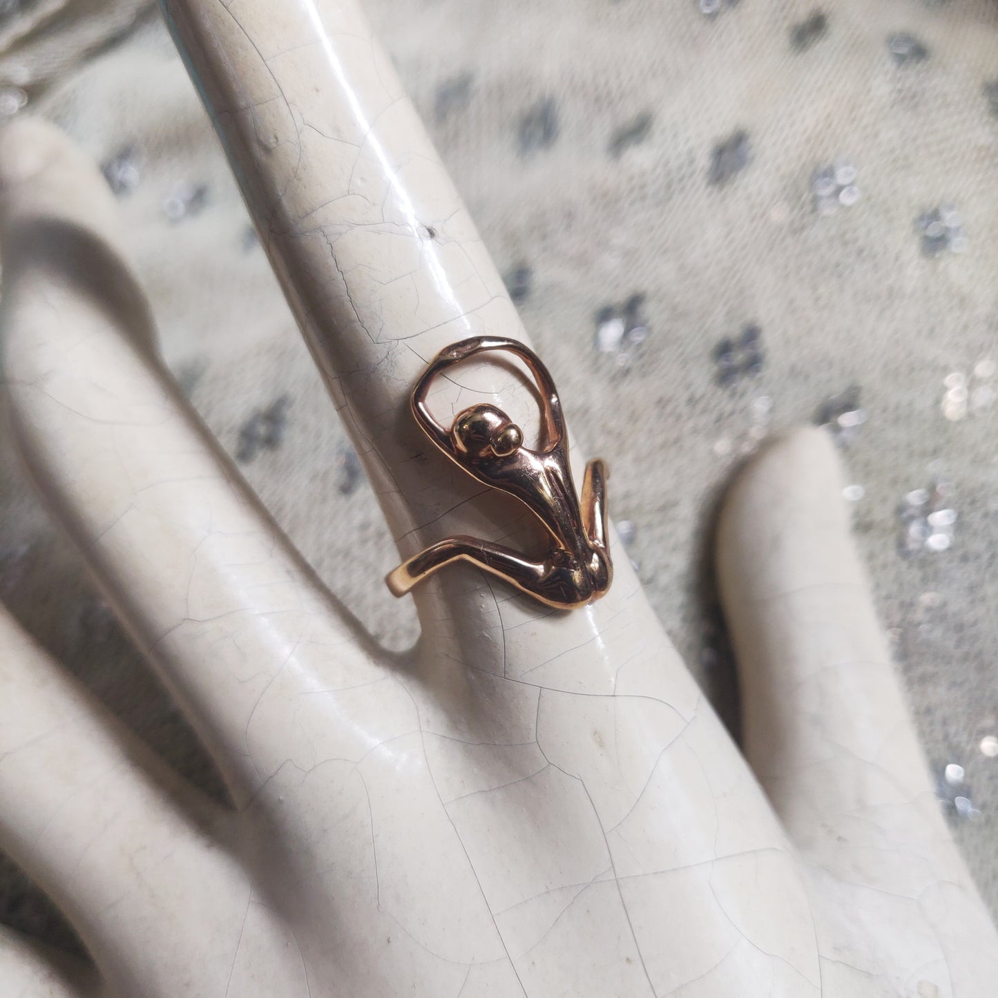 Graceful Nude Dancer Ring - Charles Jourdan / Julian Snelling Style