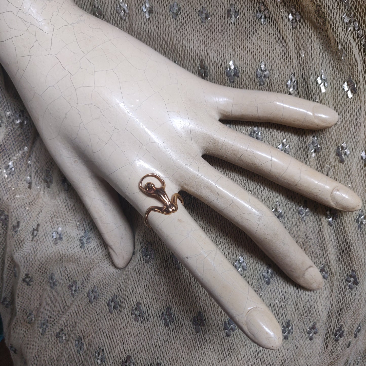 Graceful Nude Dancer Ring - Charles Jourdan / Julian Snelling Style