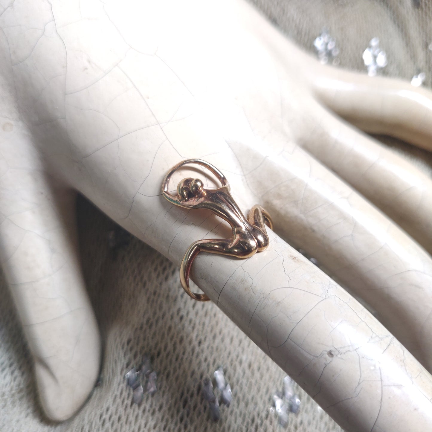 Graceful Nude Dancer Ring - Charles Jourdan / Julian Snelling Style