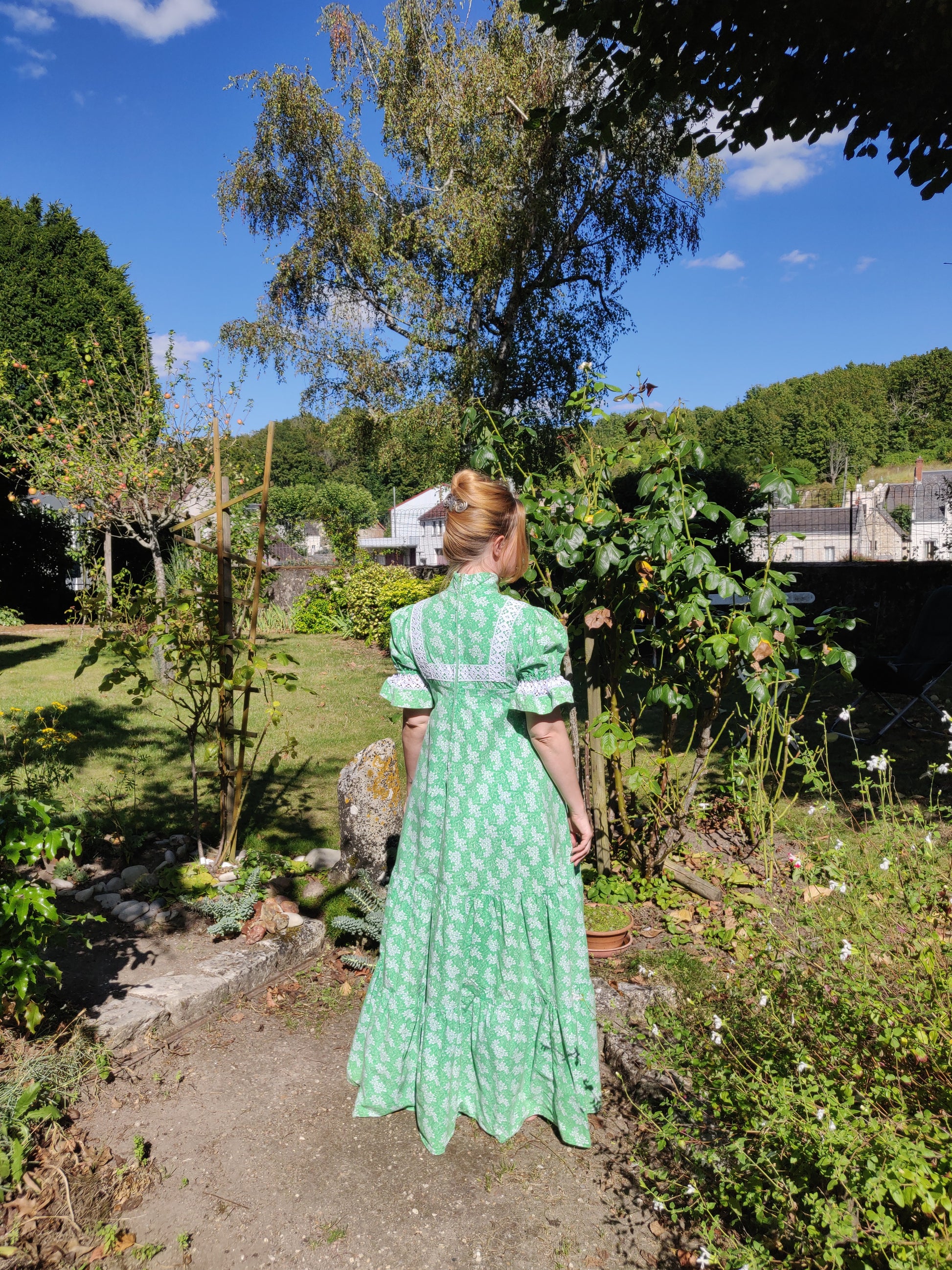laura ashley green dress 1980s Laura Ashley Kelly Green Dress UK12 US10 M/L