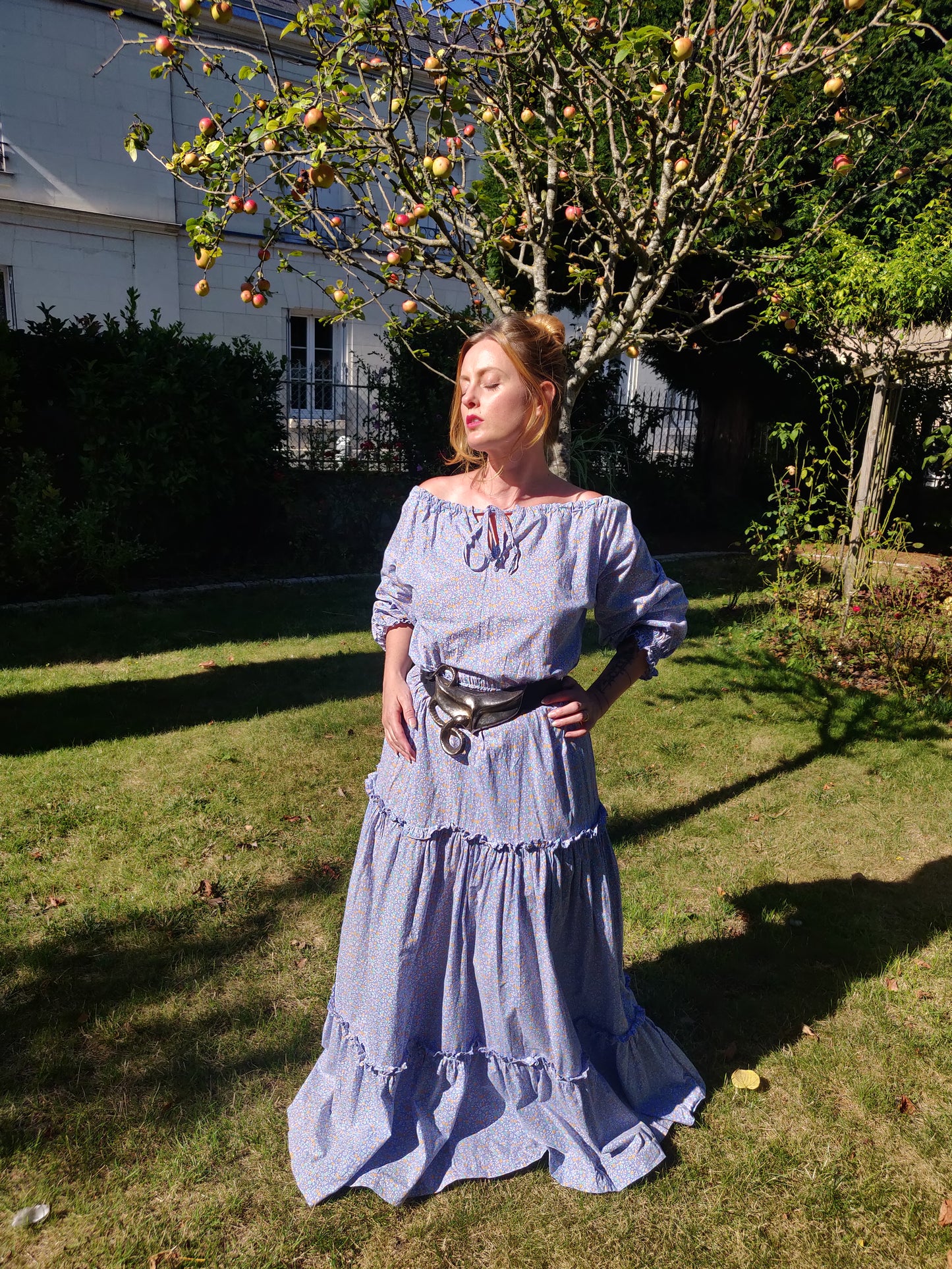 Laura Ashley Light Blue Calico Dress