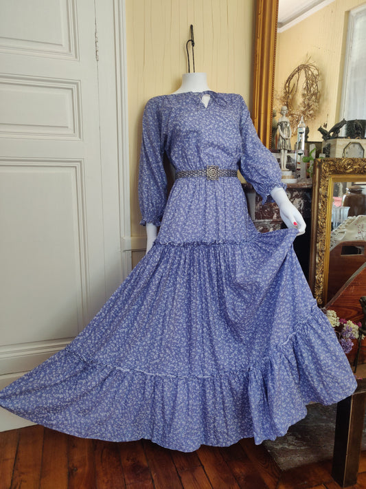 Laura Ashley Dark Blue Calico Dress