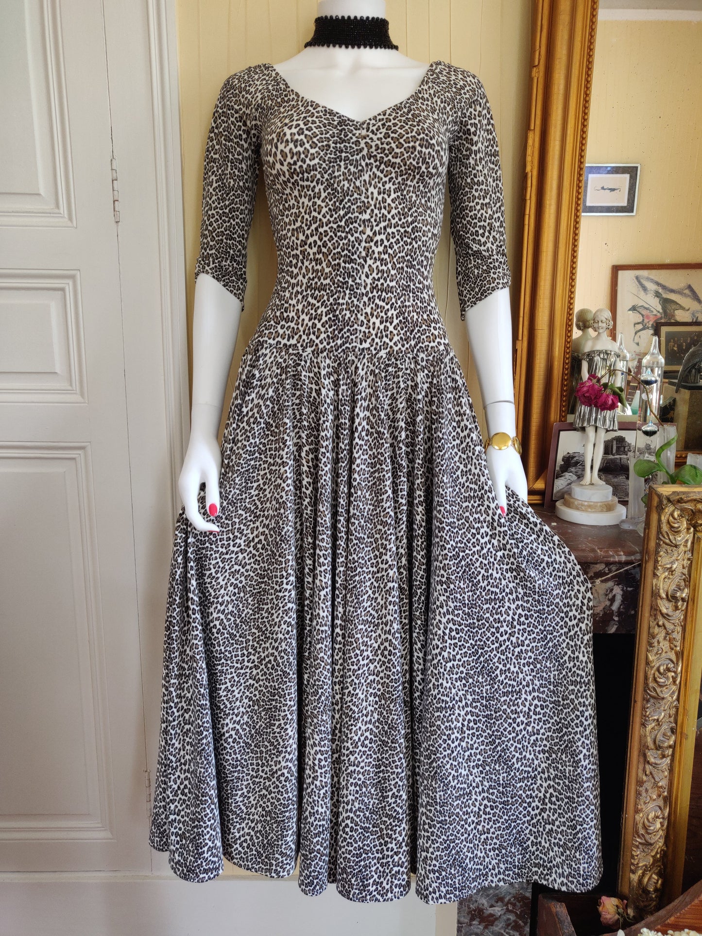 1980s Norma Kamali Leopard Dress