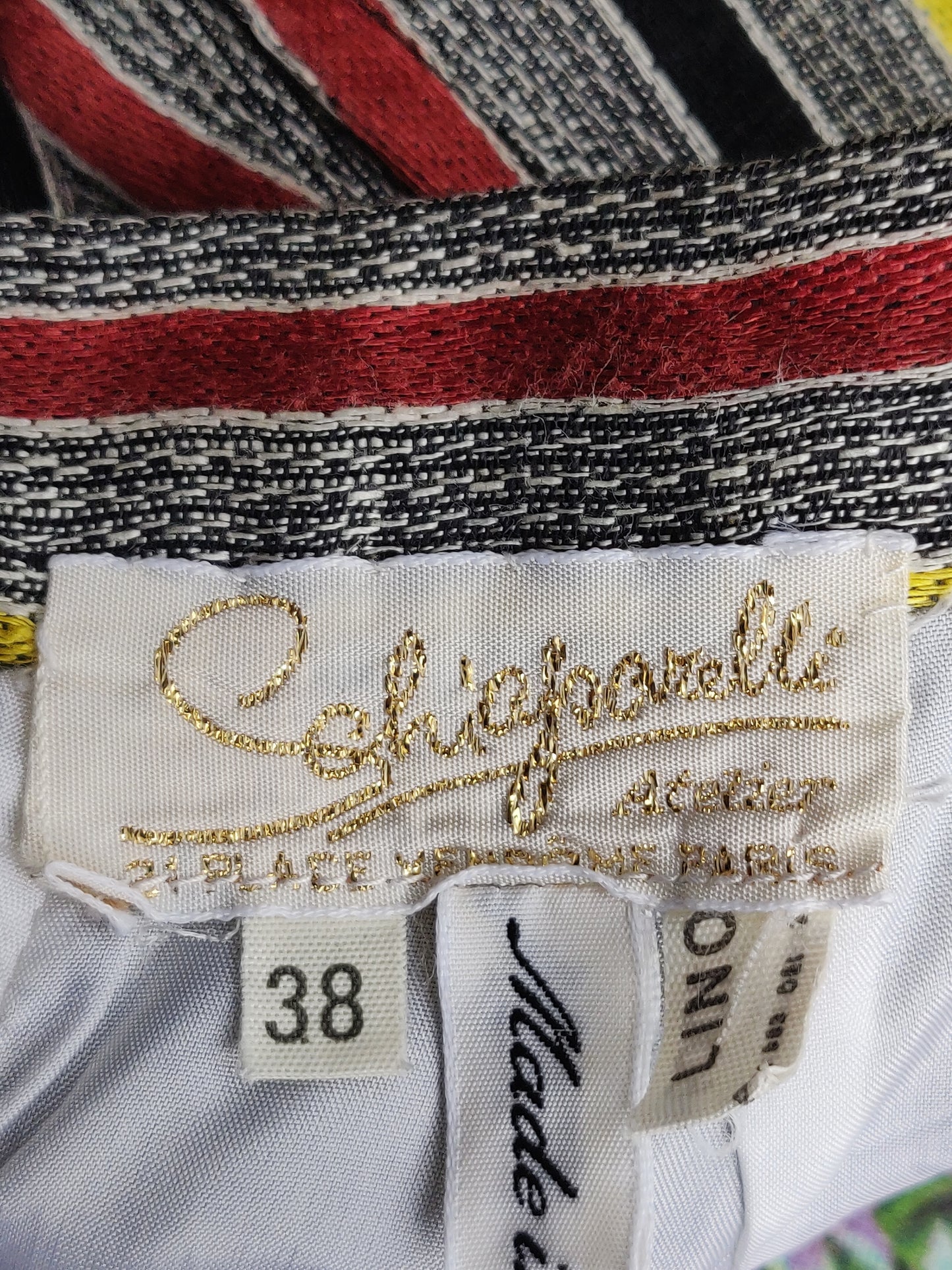 1970s Schiaparelli Striped Linen Skirt