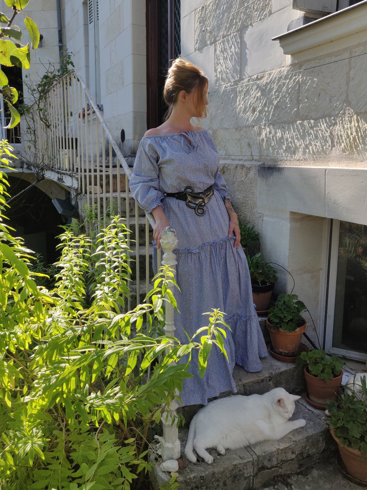 Laura Ashley Light Blue Calico Dress