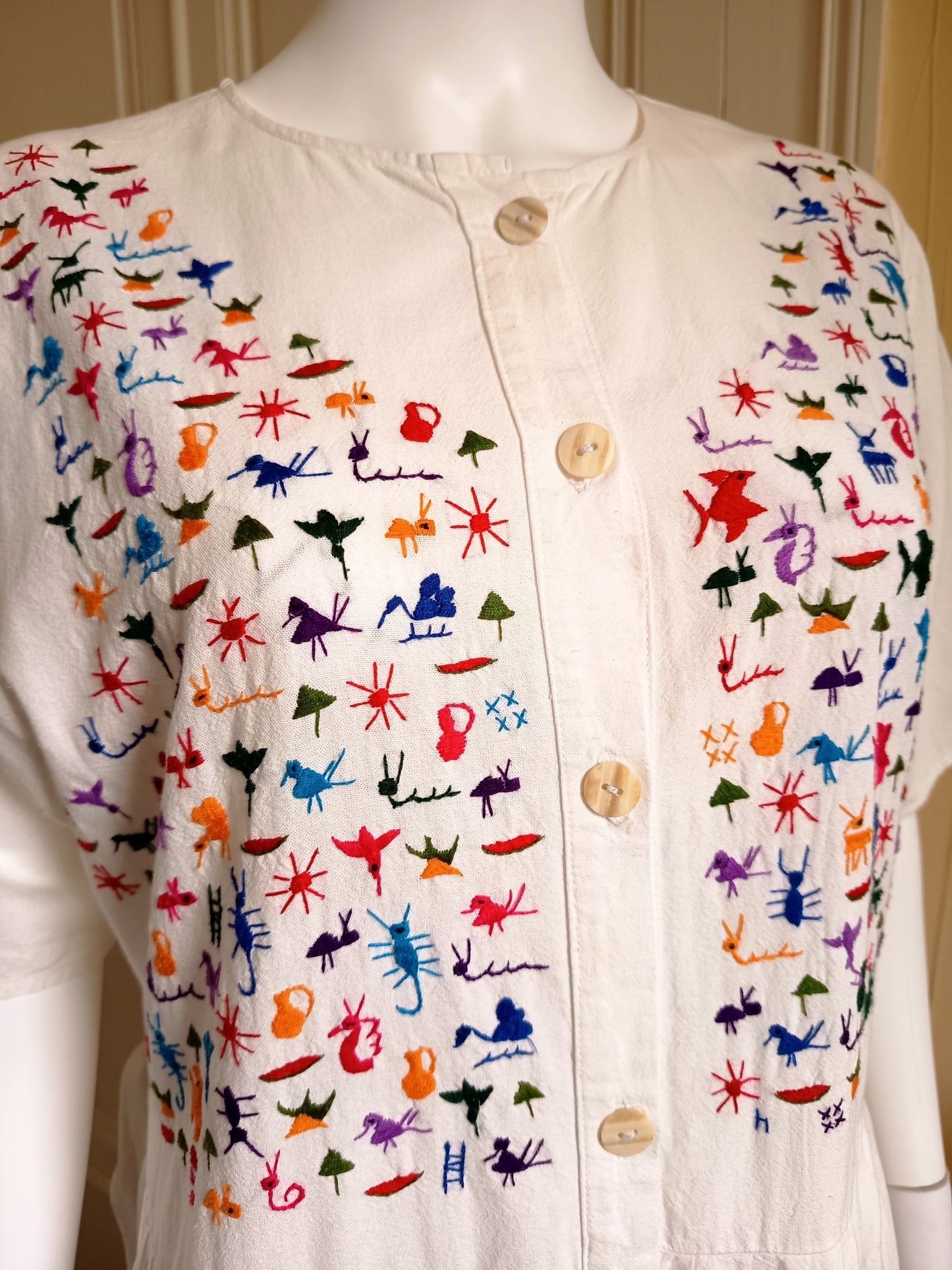 Whimsical Hand Embroidered Cotton Dress