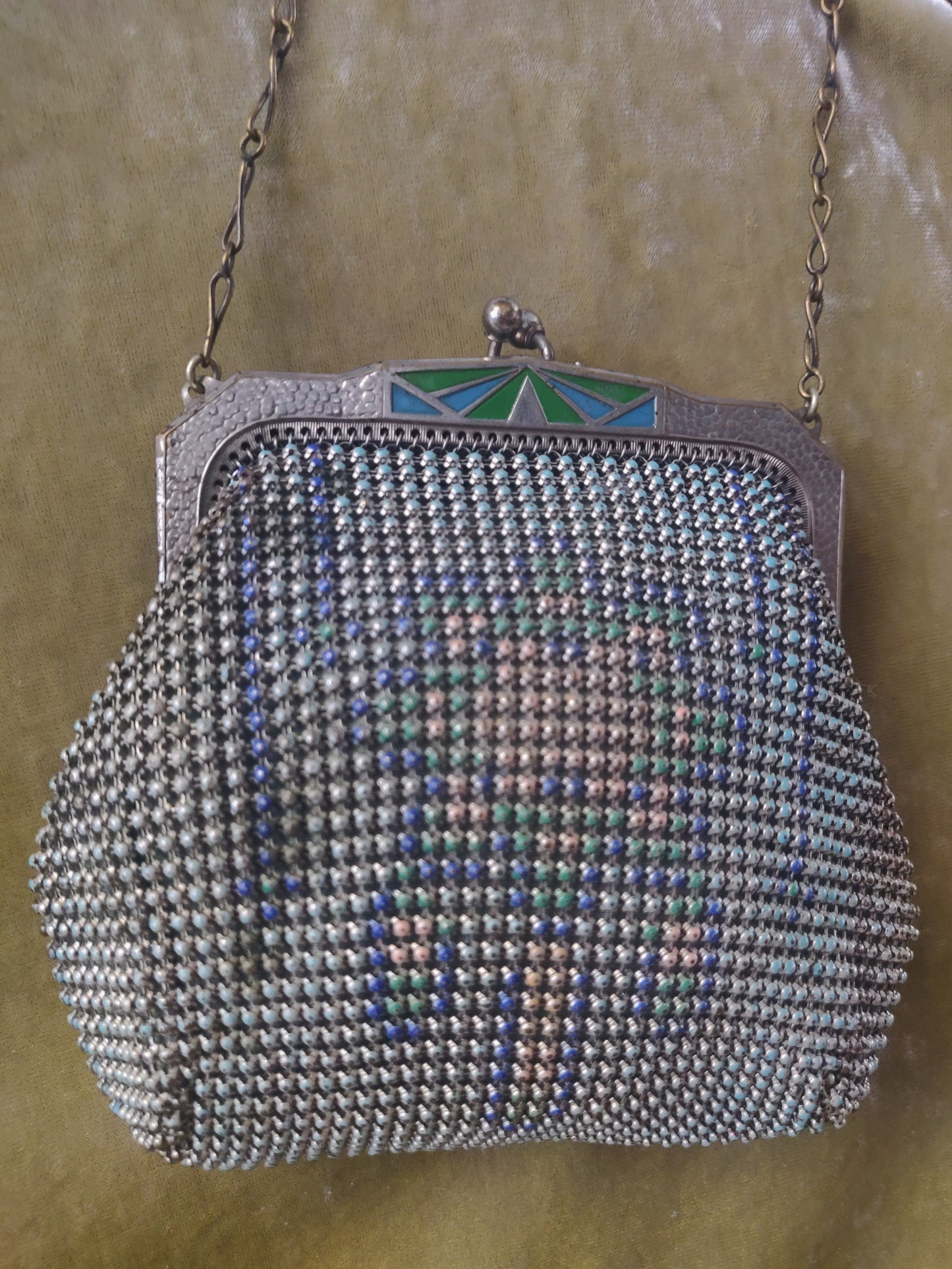 1920s Art Déco Whiting & Davis Mesh Flapper Bag