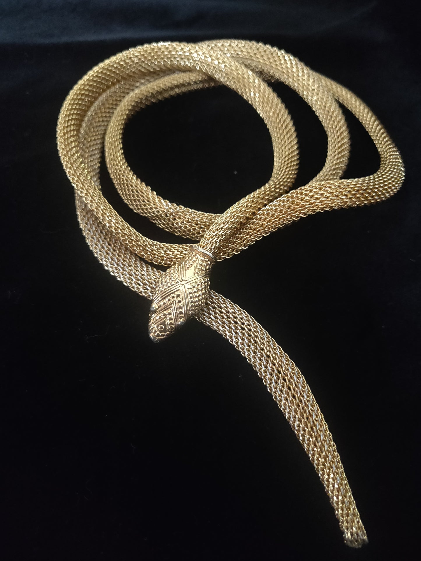 1970s Gold-tone Mesh Snake - Flatter Head