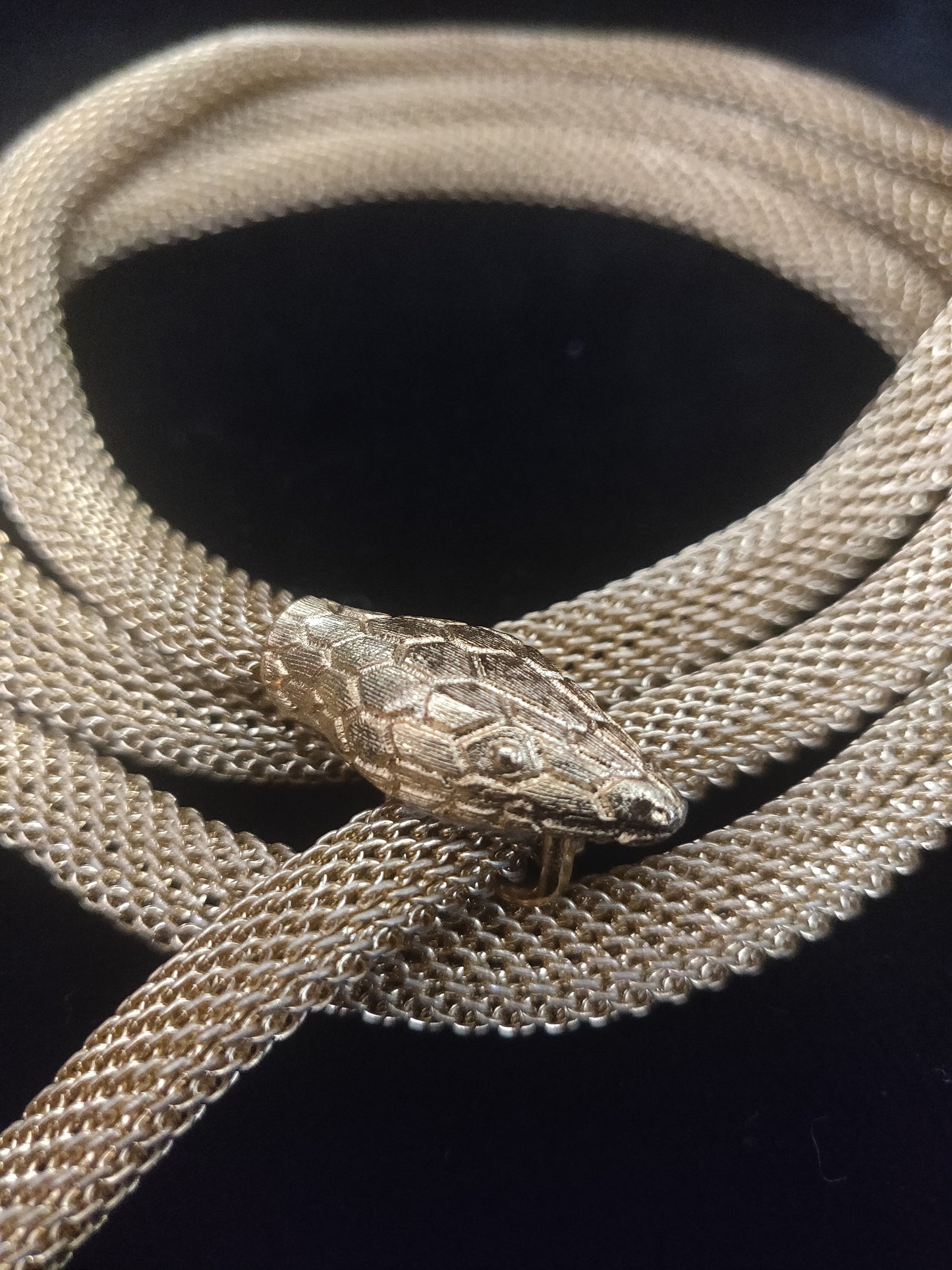 1970s Gold-tone Mesh Snake - Rounded Head