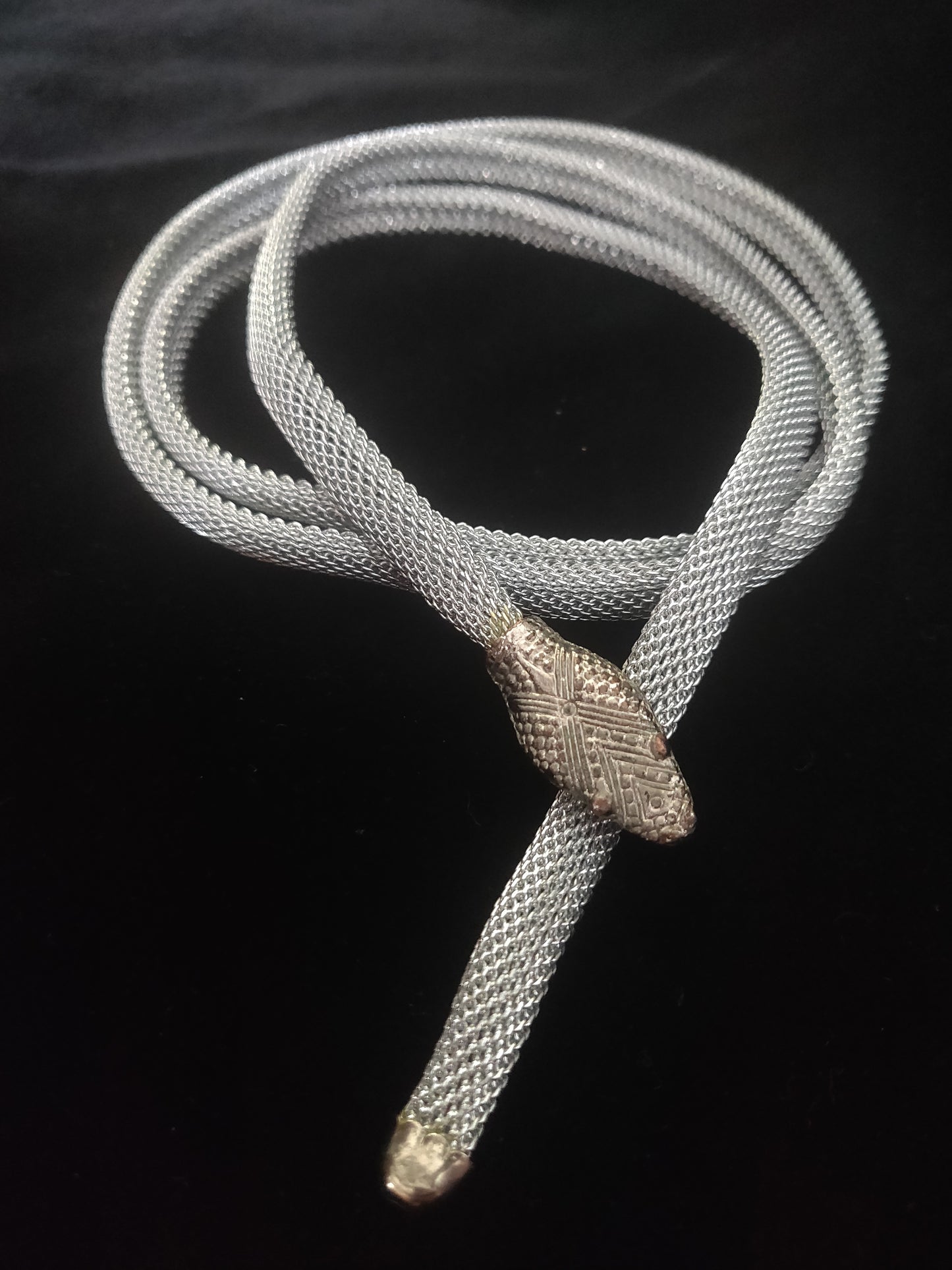 1970s Silver-tone Mesh Snake