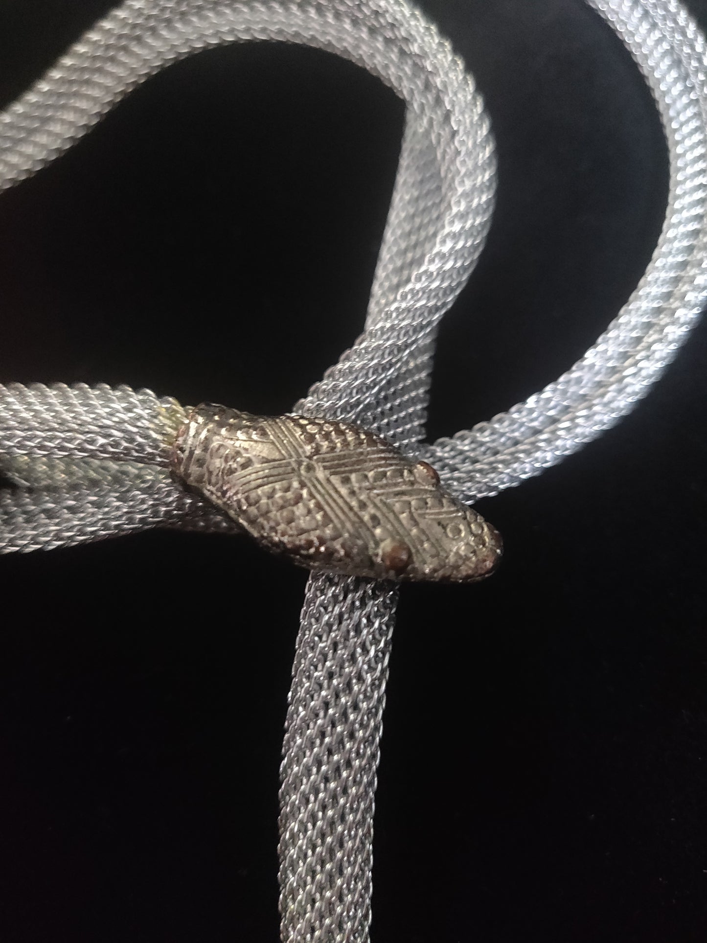 1970s Silver-tone Mesh Snake