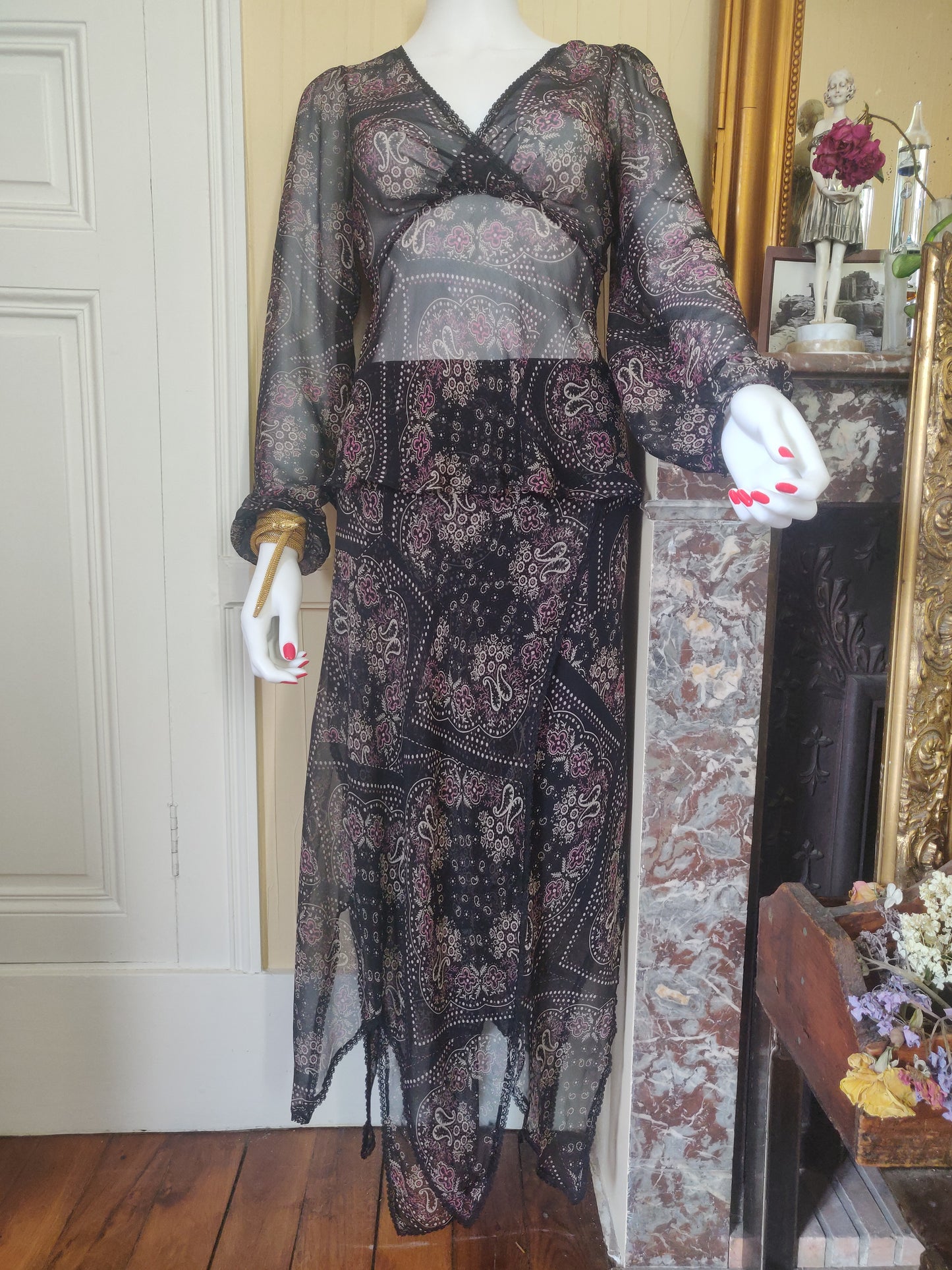 1990s Betsey Johnson Silk Two-piece Set