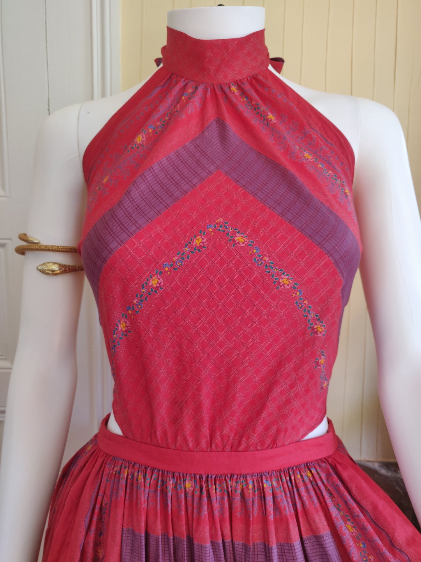 Exceptional 1970s Souleiado Dress and Scarf