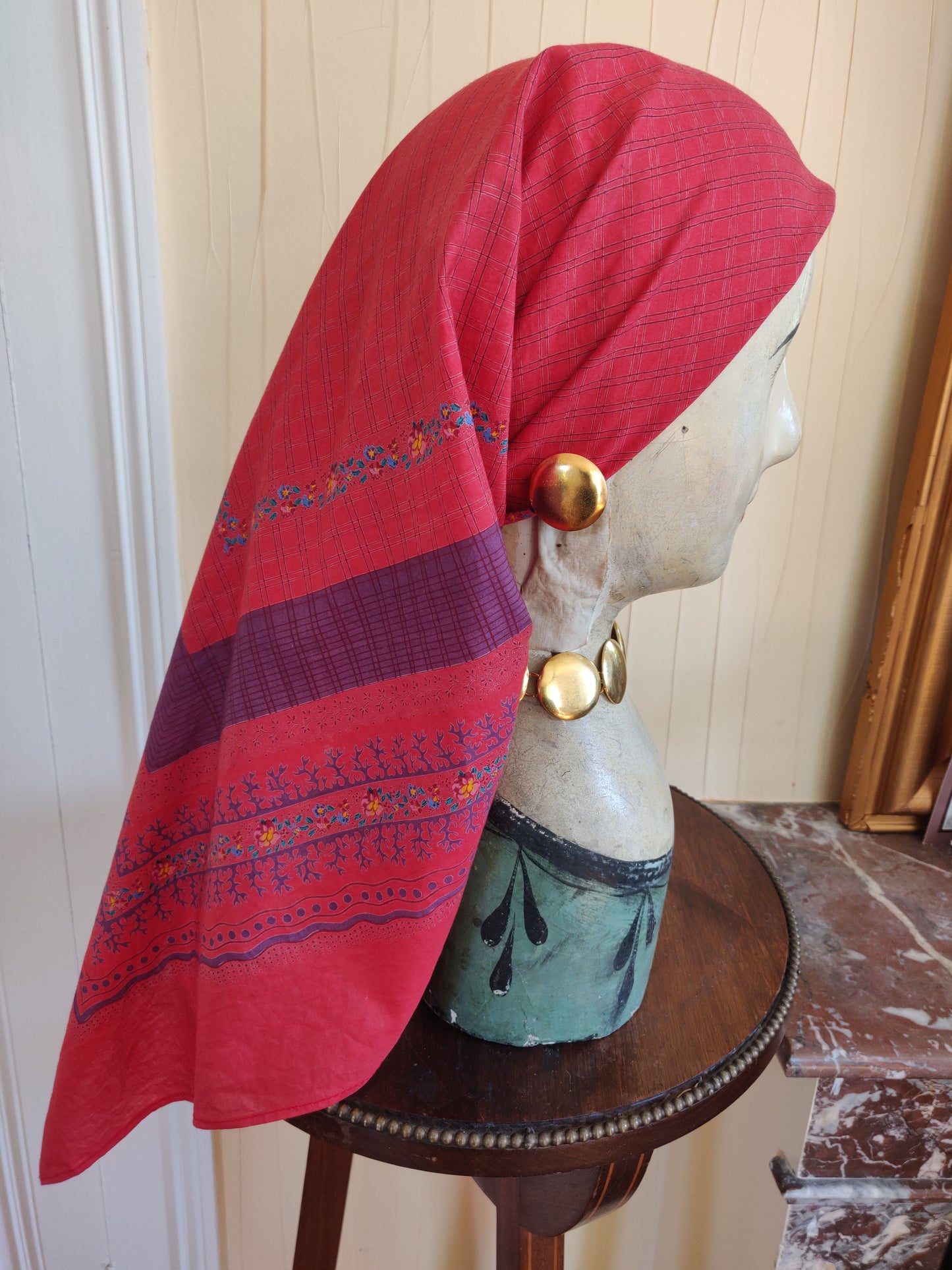 Exceptional 1970s Souleiado Dress and Scarf