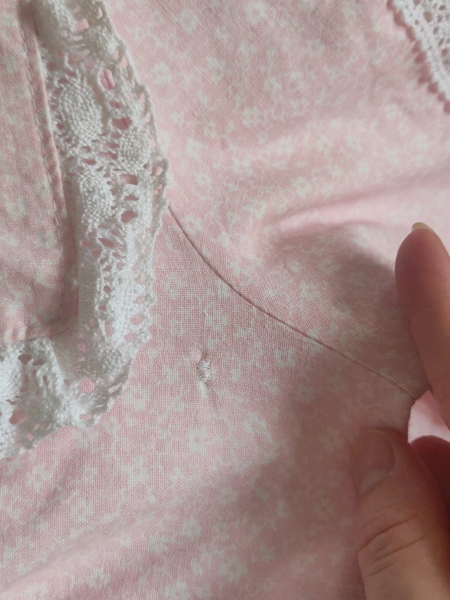 1970s Laura Ashley Pale Bubblegum Pink Calico Dress