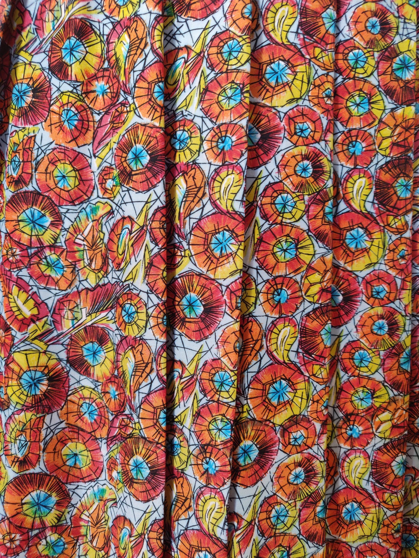 1950s Colorful Kaleidoscope Day Dress