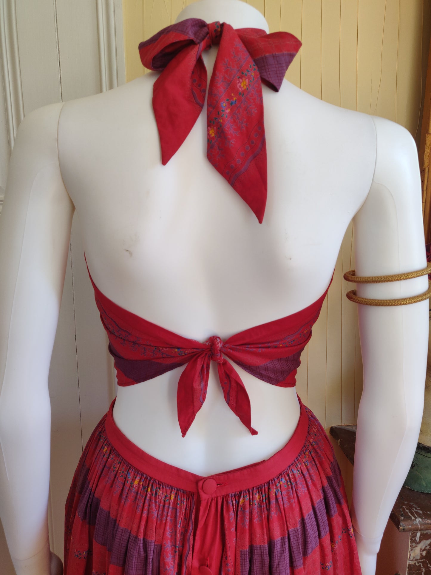 Exceptional 1970s Souleiado Dress and Scarf